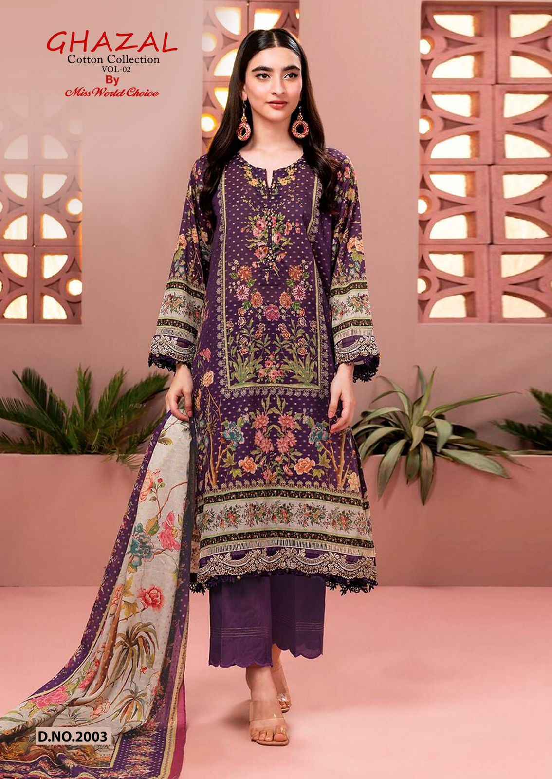 Miss World Choice Ghazal Vol 2 Cotton Pakistani Suits ( 6 Pcs Catalogue )