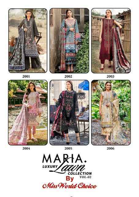 Miss World Choice Maria Vol 2 Wholesale Cotton Dress Material ( 6 pcs Catalogue )