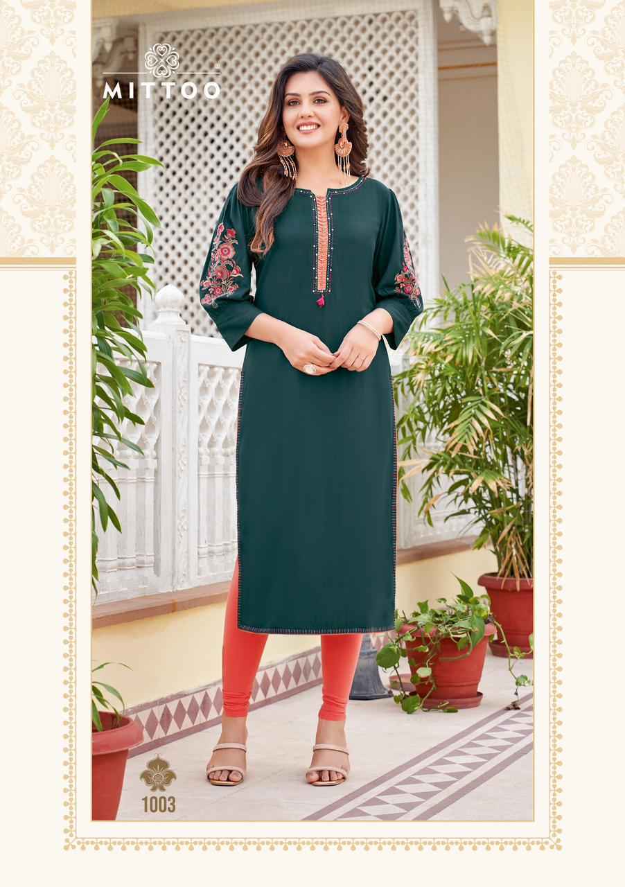 Mittoo Fashion Kaamiya Rayon Kurti ( 6 pcs Catalogue )