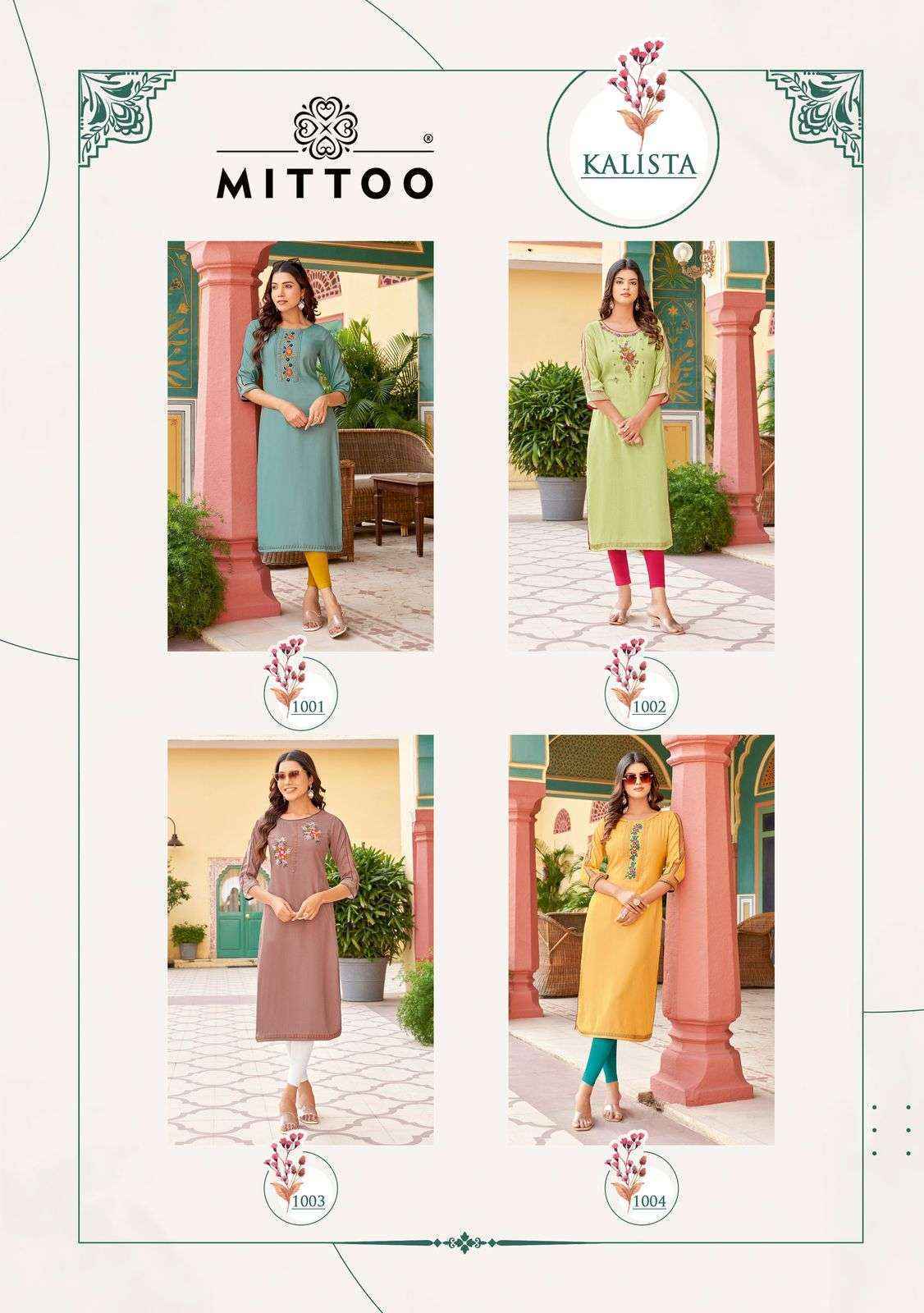 Mittoo Fashion Kalista Rayon Kurti At Wholesale Price ( 4 pcs Catalogue )