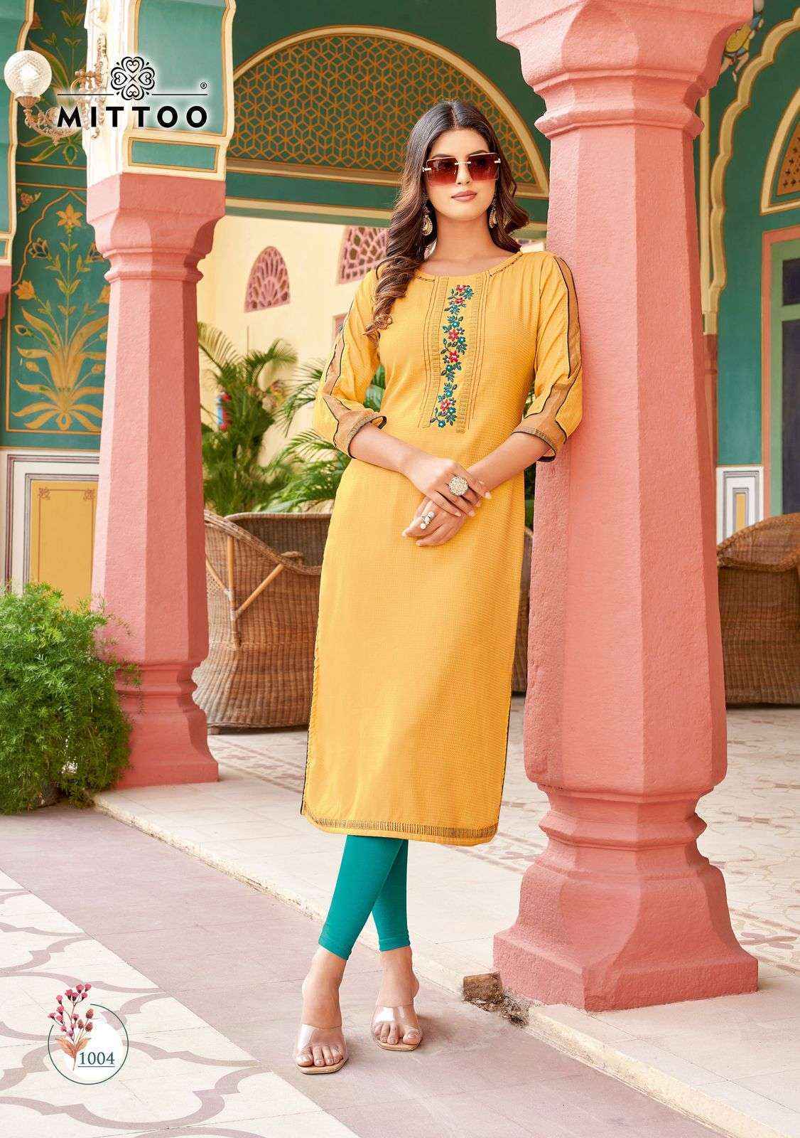 Mittoo Fashion Kalista Rayon Kurti At Wholesale Price ( 4 pcs Catalogue )
