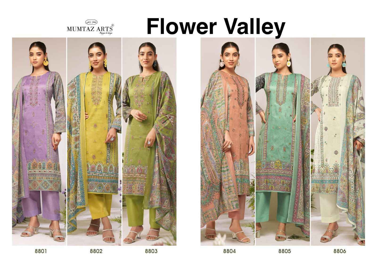 Mumtaz Arts Flower Valley Suits Lowest Catalog Wholesale Price ( 6 pcs Catalogue )