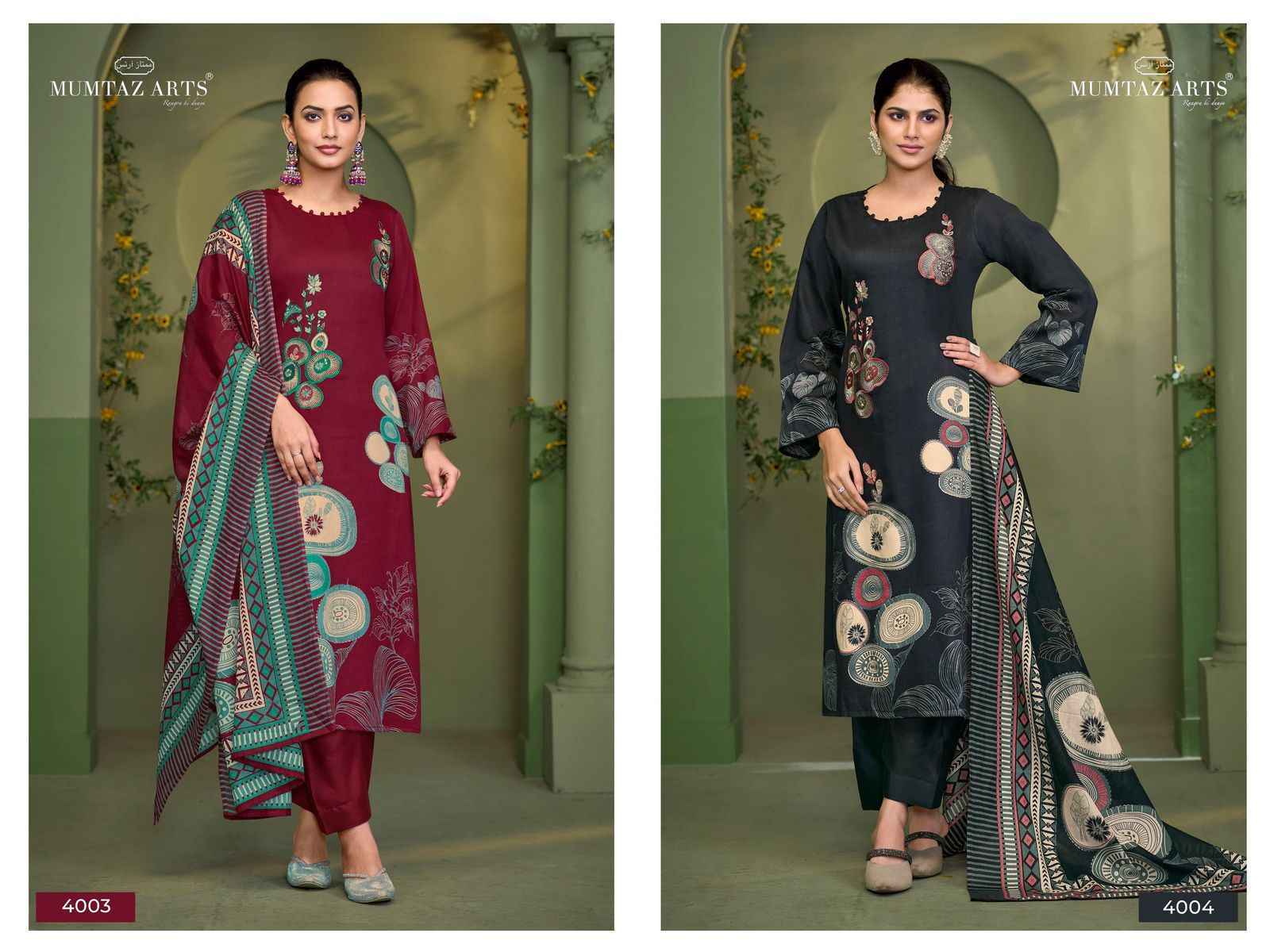 Mumtaz Arts Naqsh E Hunar Jam Silk Salwar Kameez Wholesale Price ( 4 Pcs Catalog )