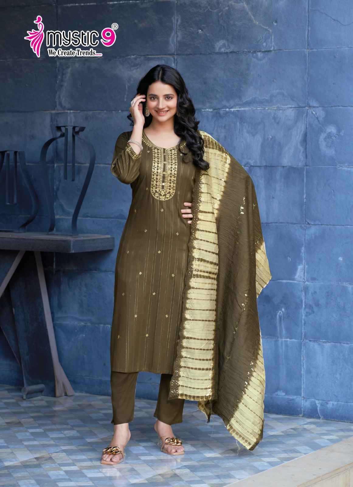 Mystic 9 Dolly Vol 5 Wholesale Rayon Readymade Suits ( 8 pcs Catalogue )