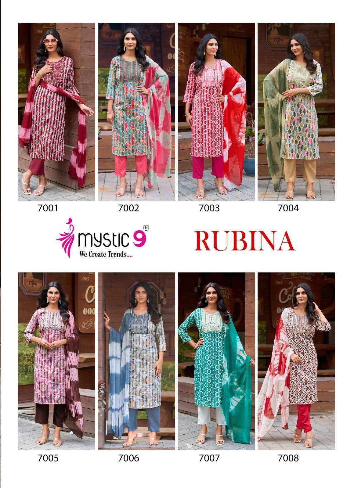 Mystic 9 Rubina Vol 7 Wholesale Rayon Kurti Combo ( 8 pcs Catalogue )