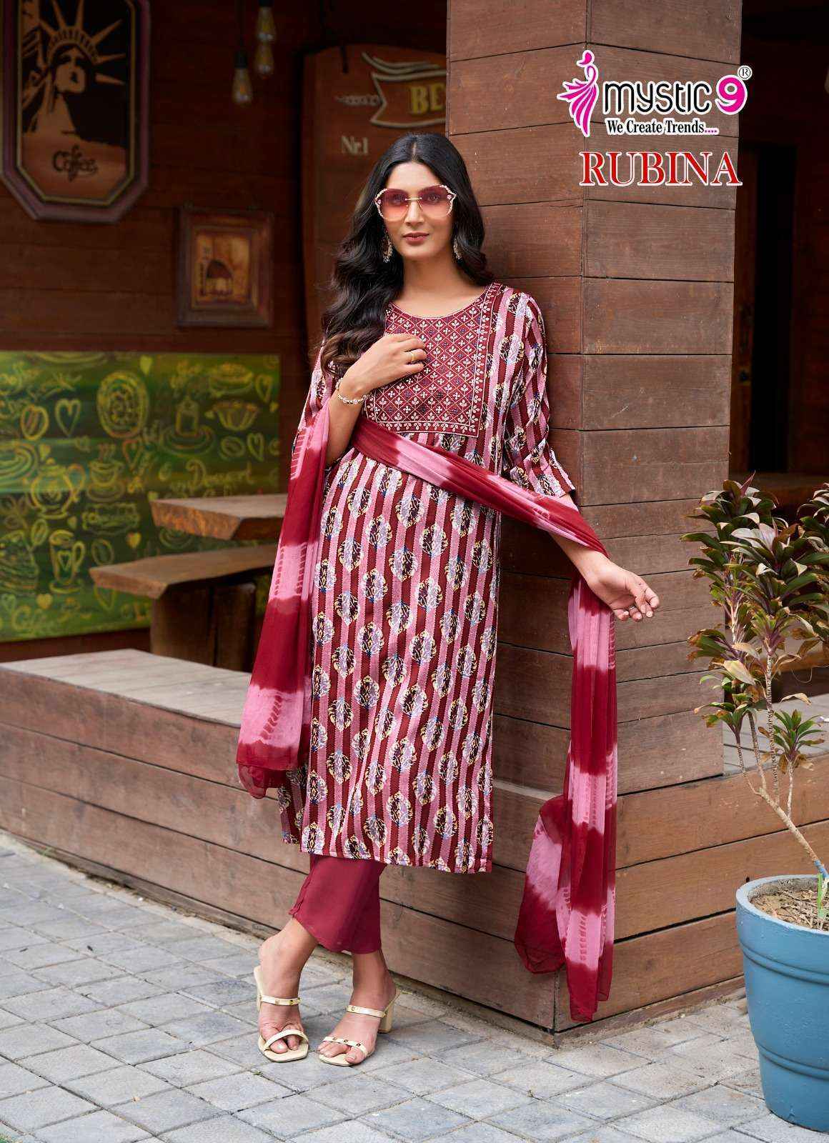 Mystic 9 Rubina Vol 7 Wholesale Rayon Kurti Combo ( 8 pcs Catalogue )