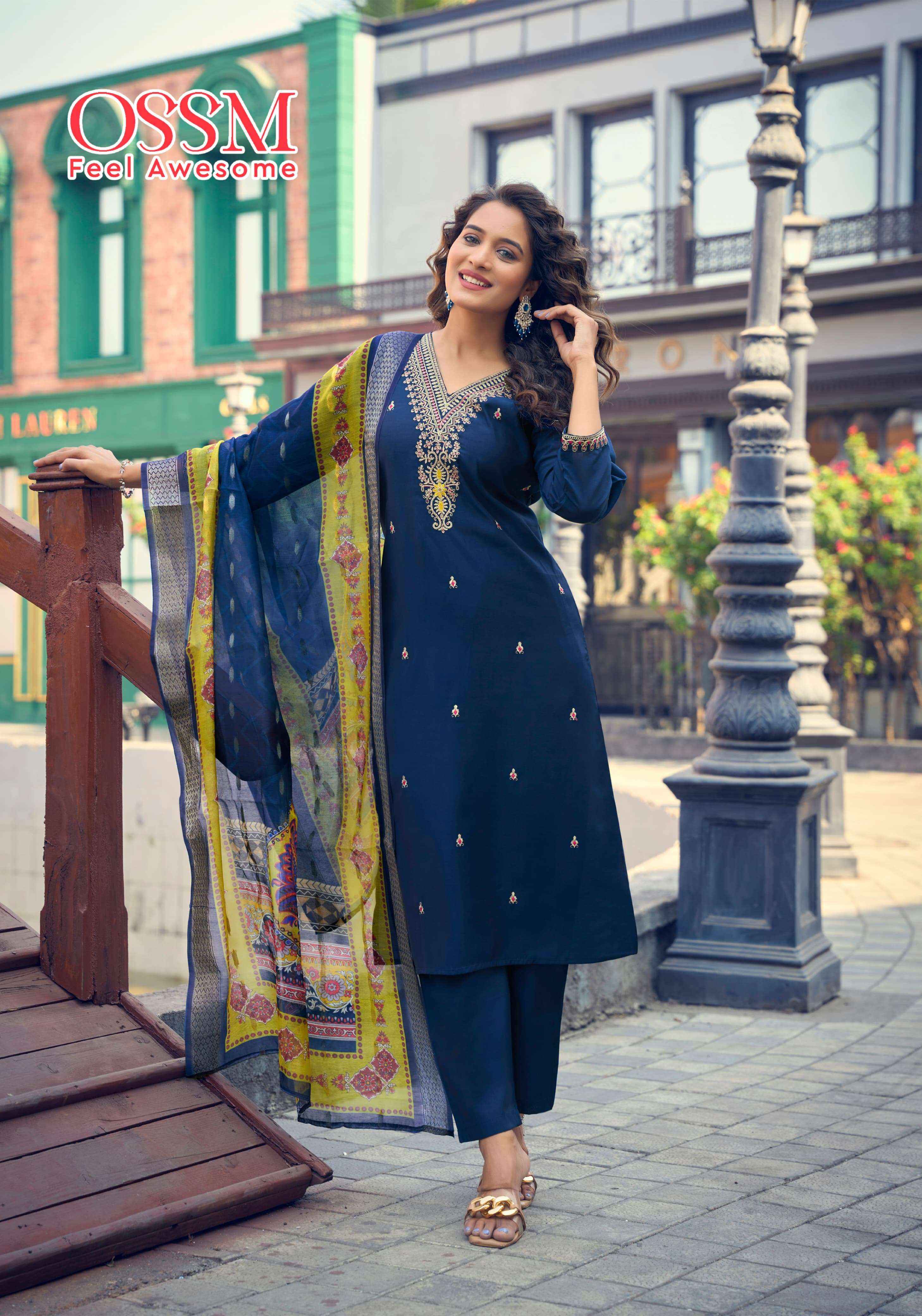 OSSM NUSRAT VOL 2 VISCOSE FANCY EMROIDERIES READYMADE KURTI WHOLESALE PRICE ( 6 PCS CATALOG )