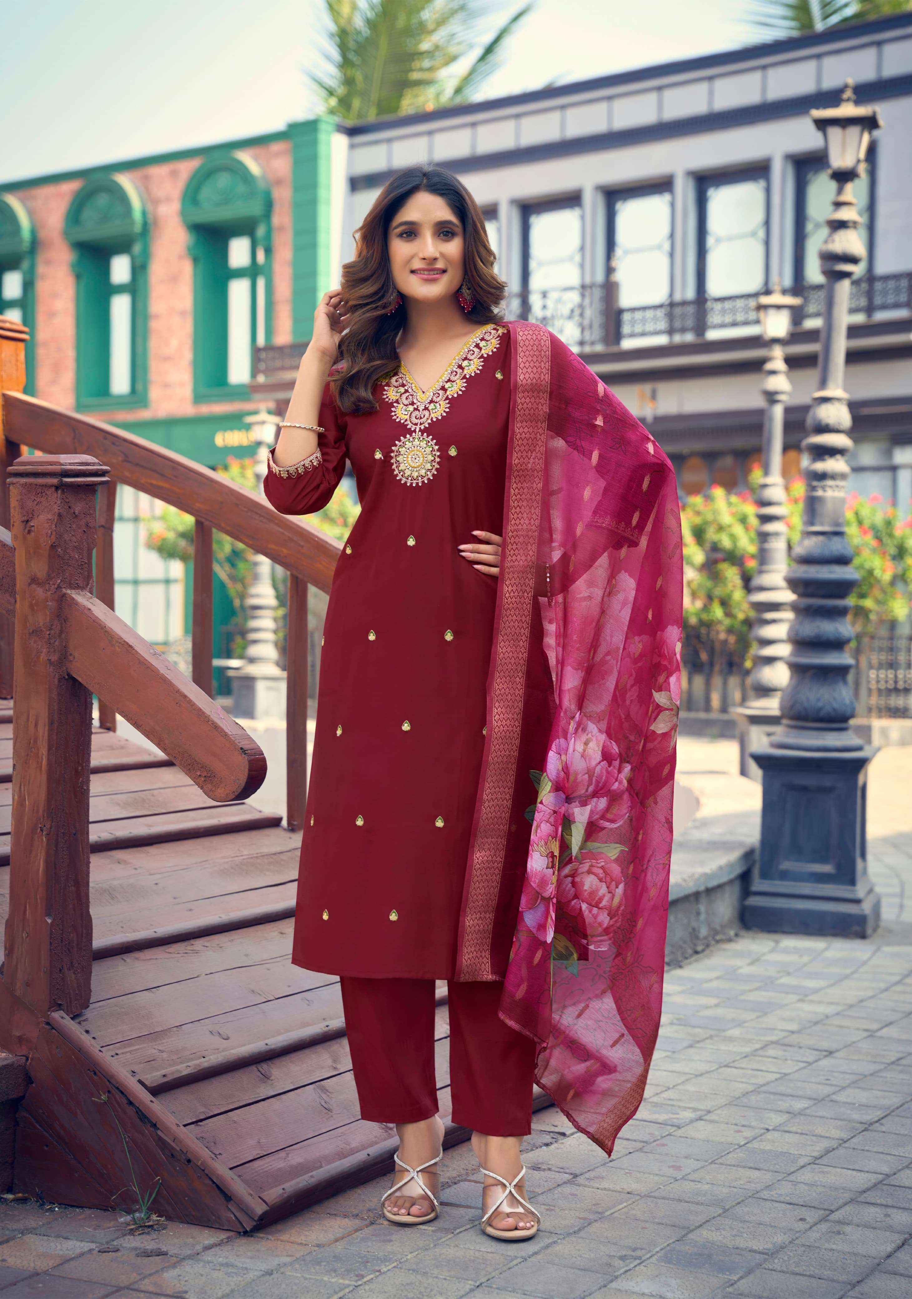 OSSM NUSRAT VOL 2 VISCOSE FANCY EMROIDERIES READYMADE KURTI WHOLESALE PRICE ( 6 PCS CATALOG )