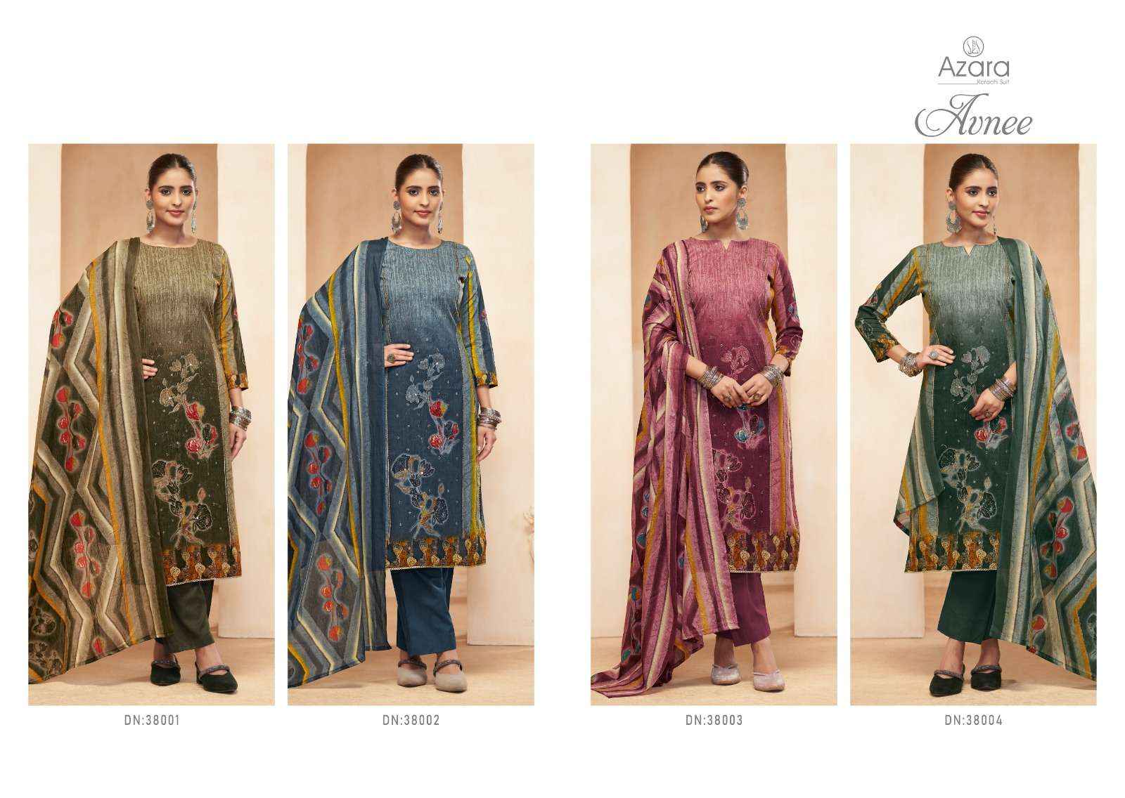 RADHIKA FASHION AZARA AVNEE LAWN COTTON SUIT ( 4 PCS CATALOG )