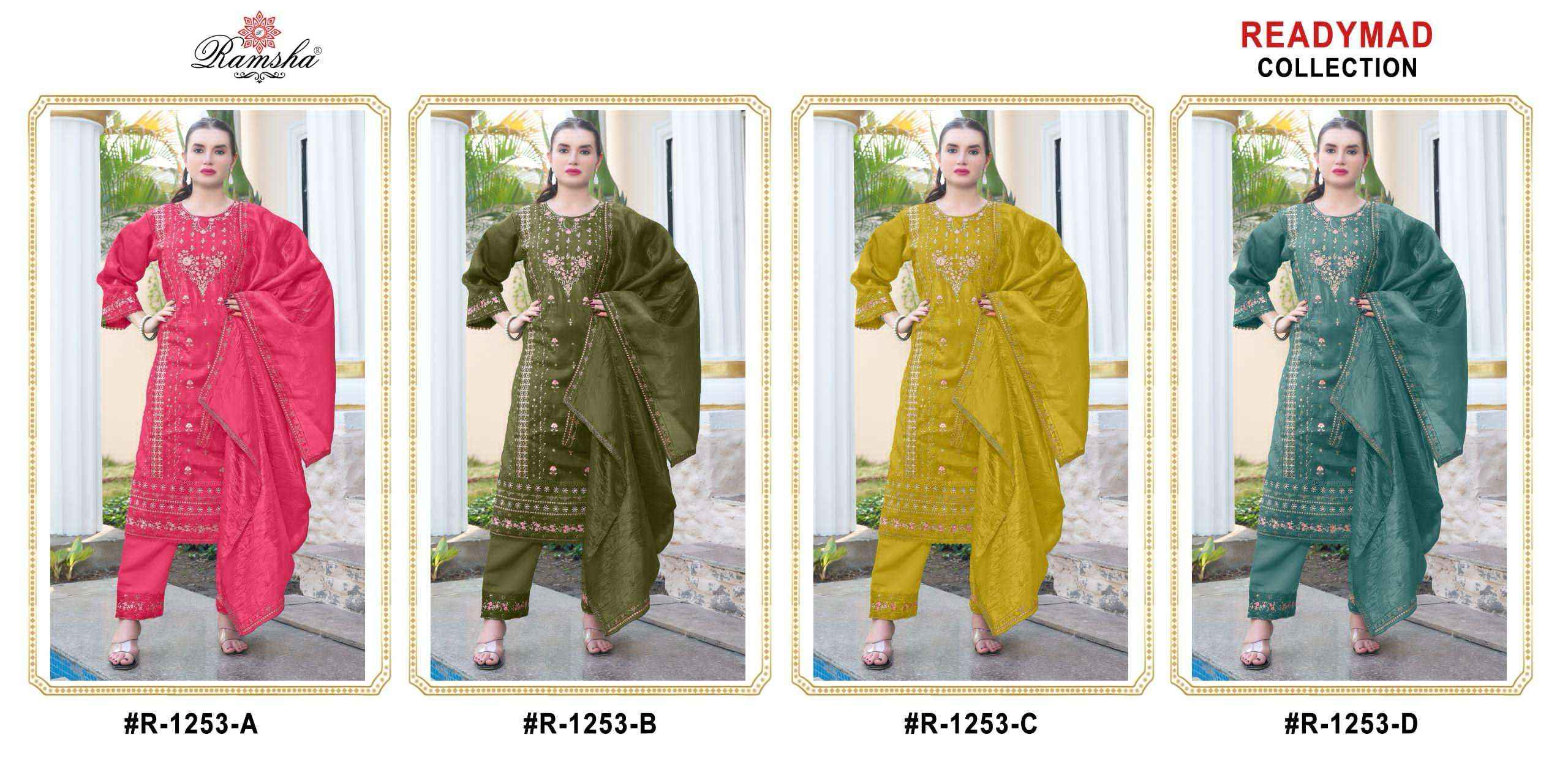 Ramsha R 1253 Nx Gold Crush Wholesale Ready Made Suits Collection ( 4 pcs catalog )