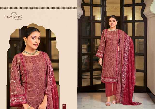 Riaz Arts Bin Saeed Vol 4 Wholesale Cotton Dress Material ( 8 pcs Catalogue )