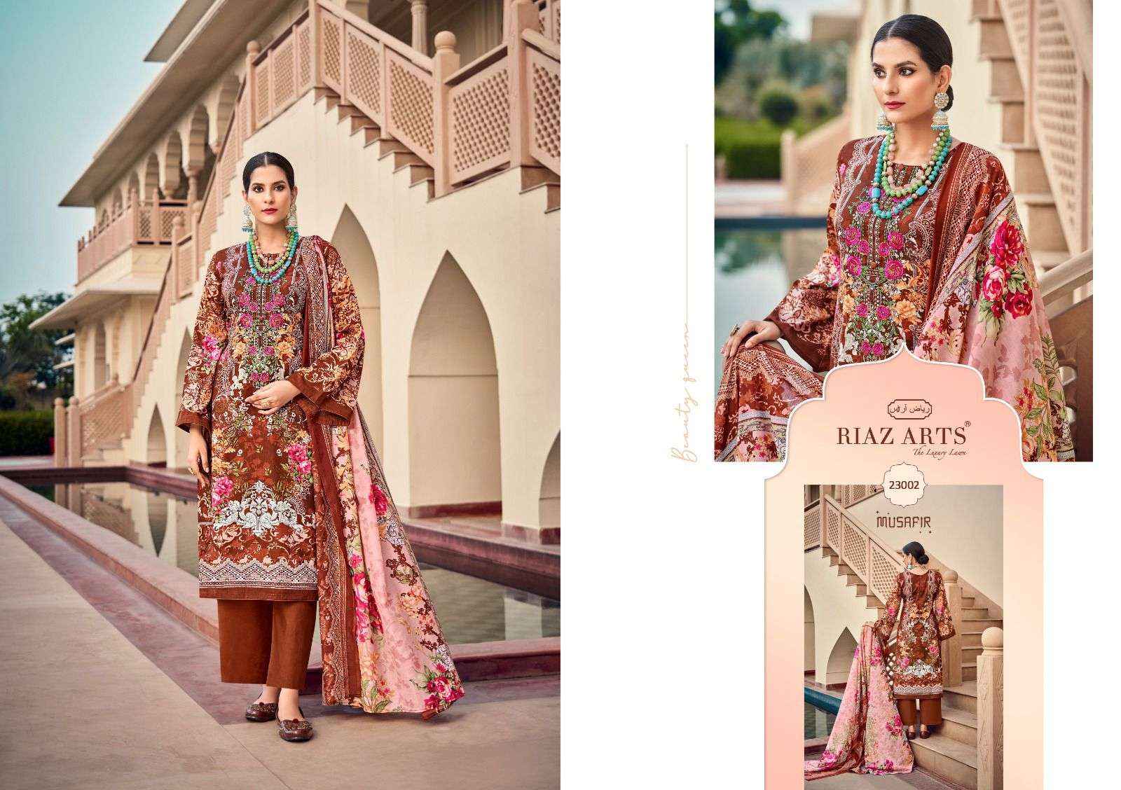 Riaz Arts Musafir Vol 15 Pakistani Suits Latest Catalog Wholesale Price ( 8 Pcs Catalogue )