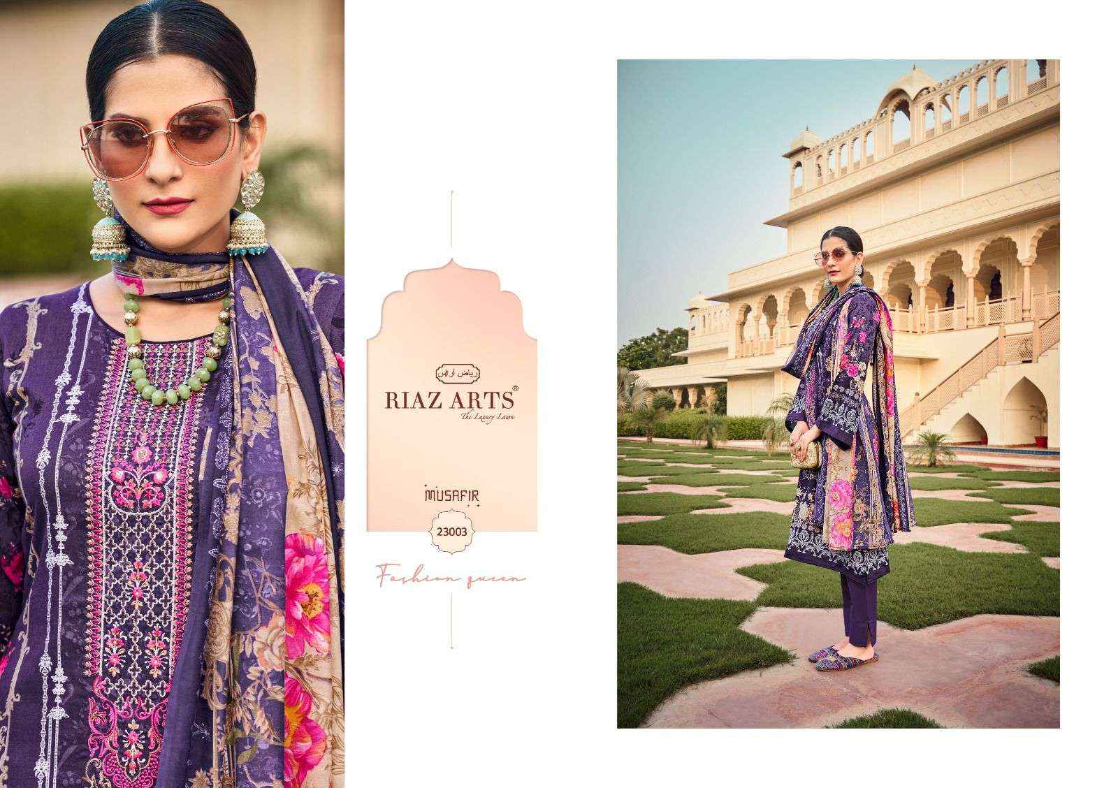 Riaz Arts Musafir Vol 15 Pakistani Suits Latest Catalog Wholesale Price ( 8 Pcs Catalogue )
