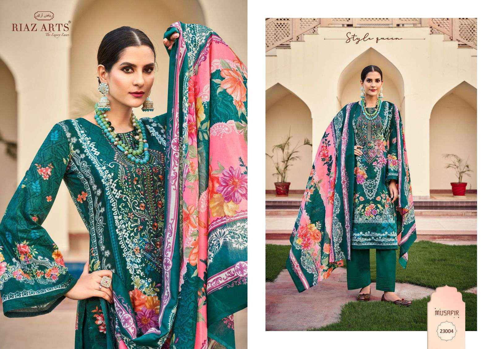 Riaz Arts Musafir Vol 15 Pakistani Suits Latest Catalog Wholesale Price ( 8 Pcs Catalogue )