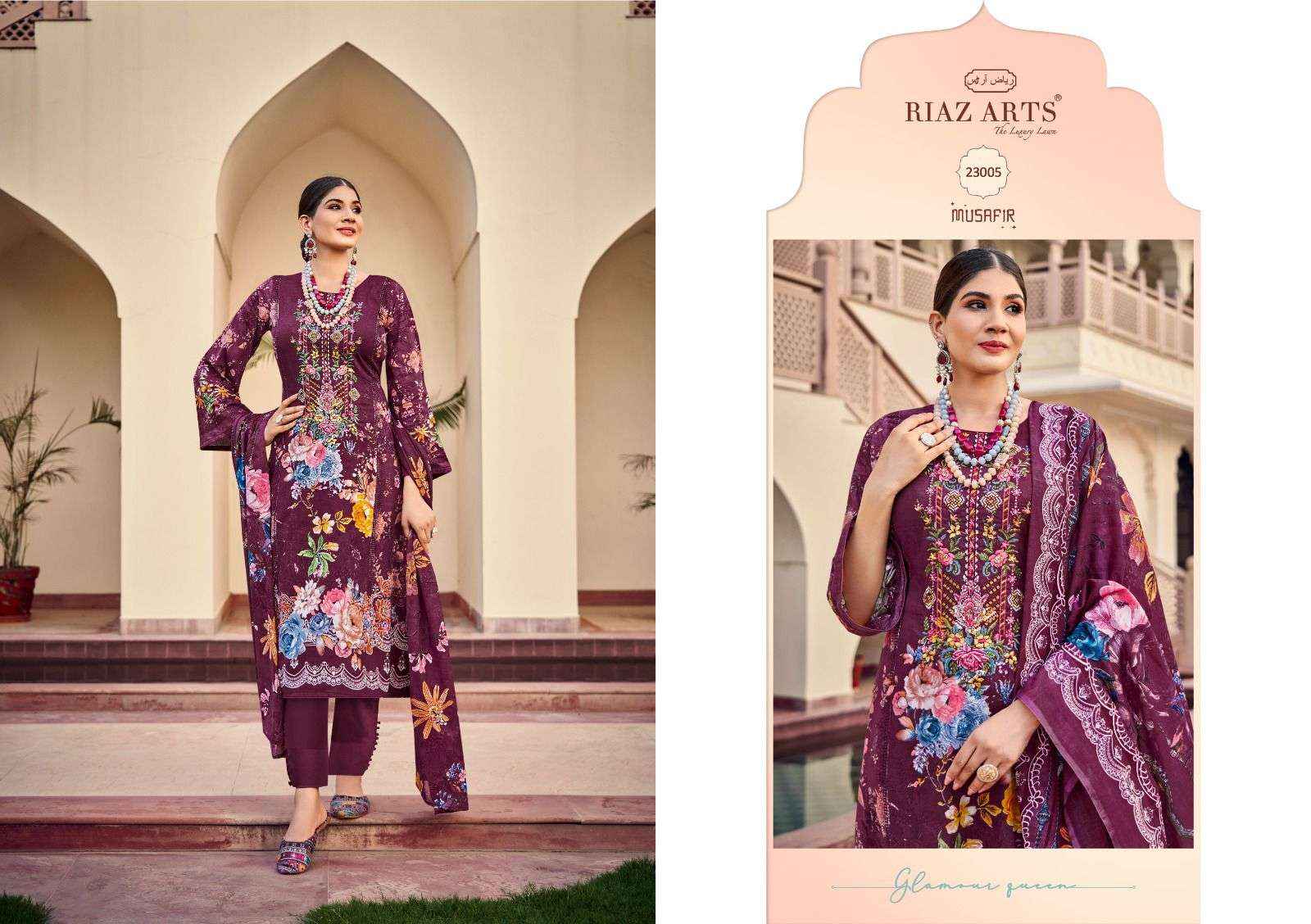 Riaz Arts Musafir Vol 15 Pakistani Suits Latest Catalog Wholesale Price ( 8 Pcs Catalogue )