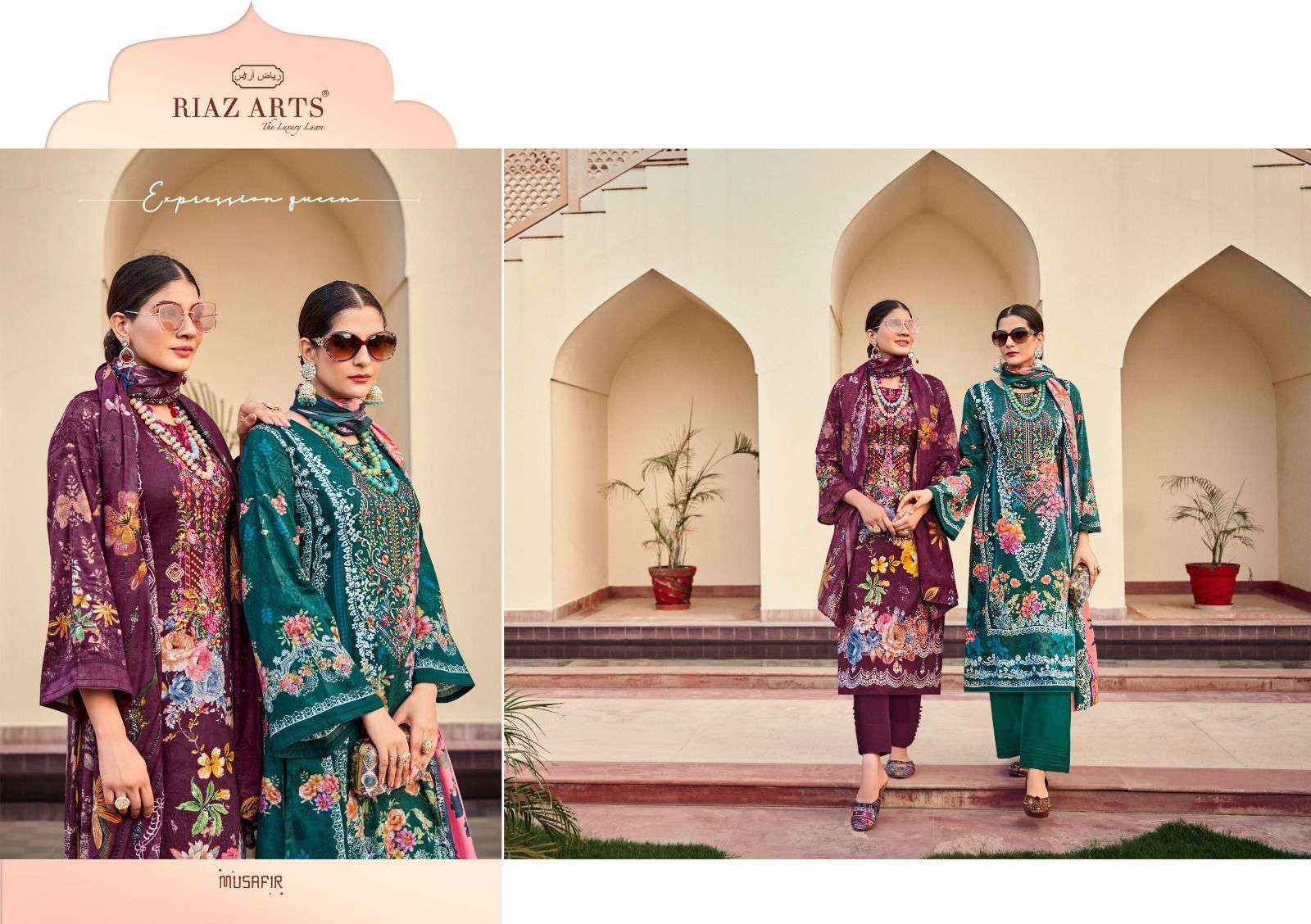 Riaz Arts Musafir Vol 15 Pakistani Suits Latest Catalog Wholesale Price ( 8 Pcs Catalogue )