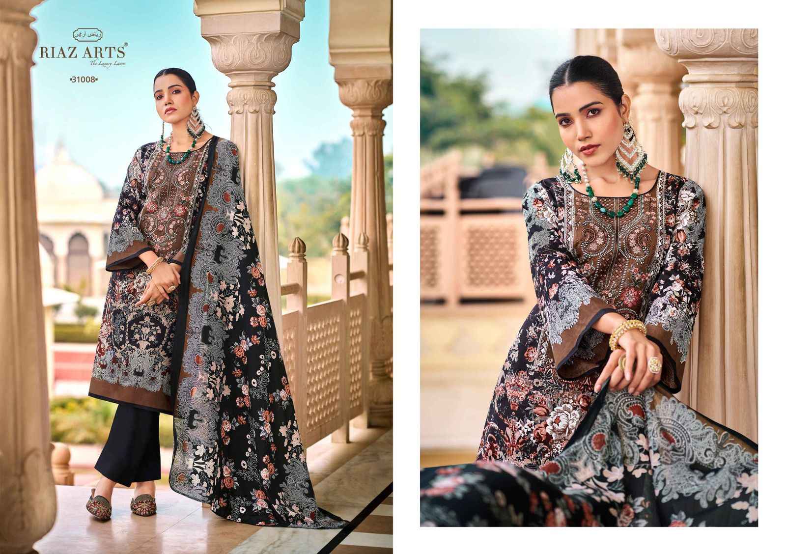 Riaz Arts Musafir Vol 20 Wholesale Pure Karachi Lawn Salwar Kameez ( 8 Pcs Catalogue )