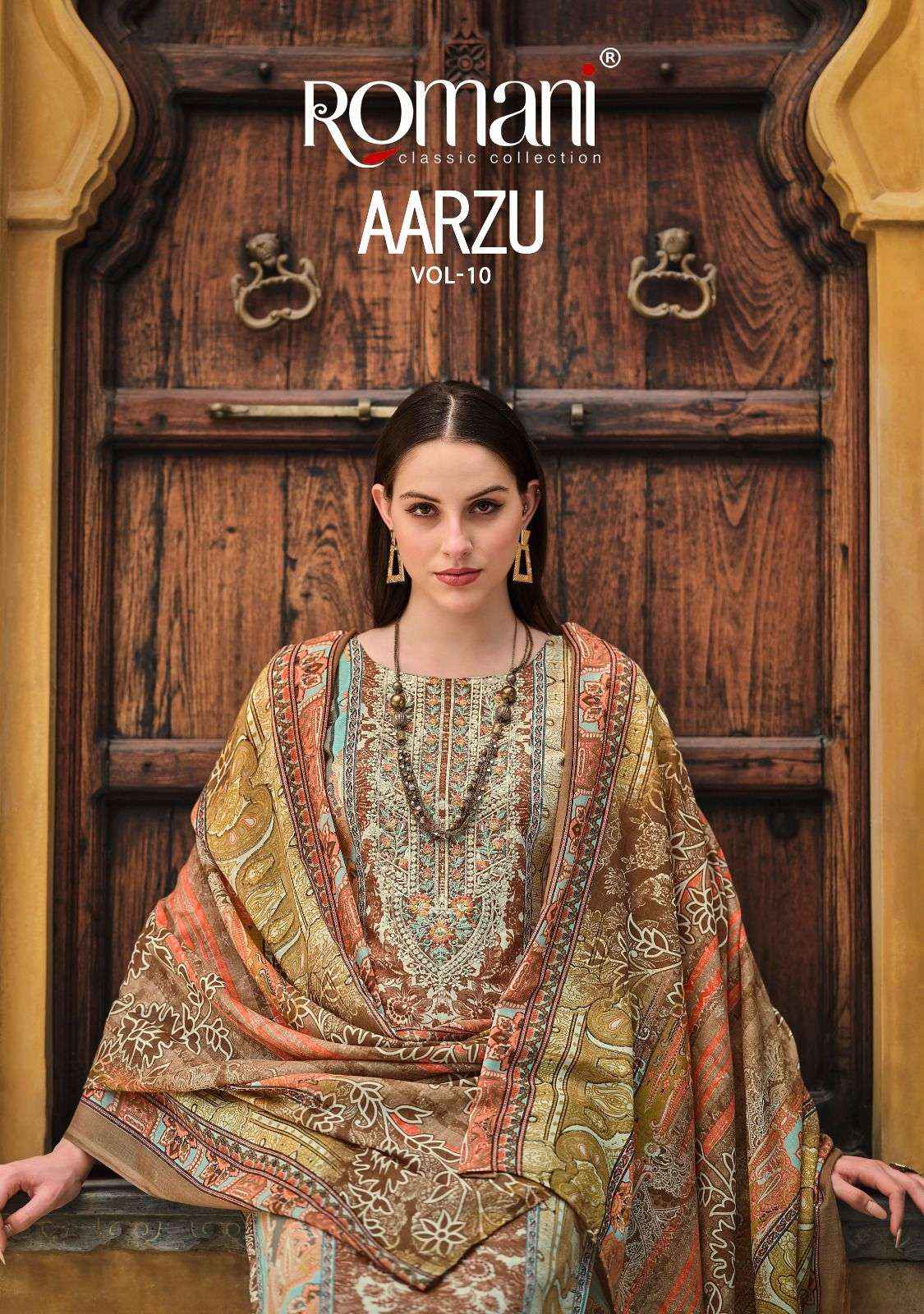 ROMANI AARZU VOL 10 SUITS LATEST CATALOG WHOLESALE PRICE ( 10 PCS CATALOG )