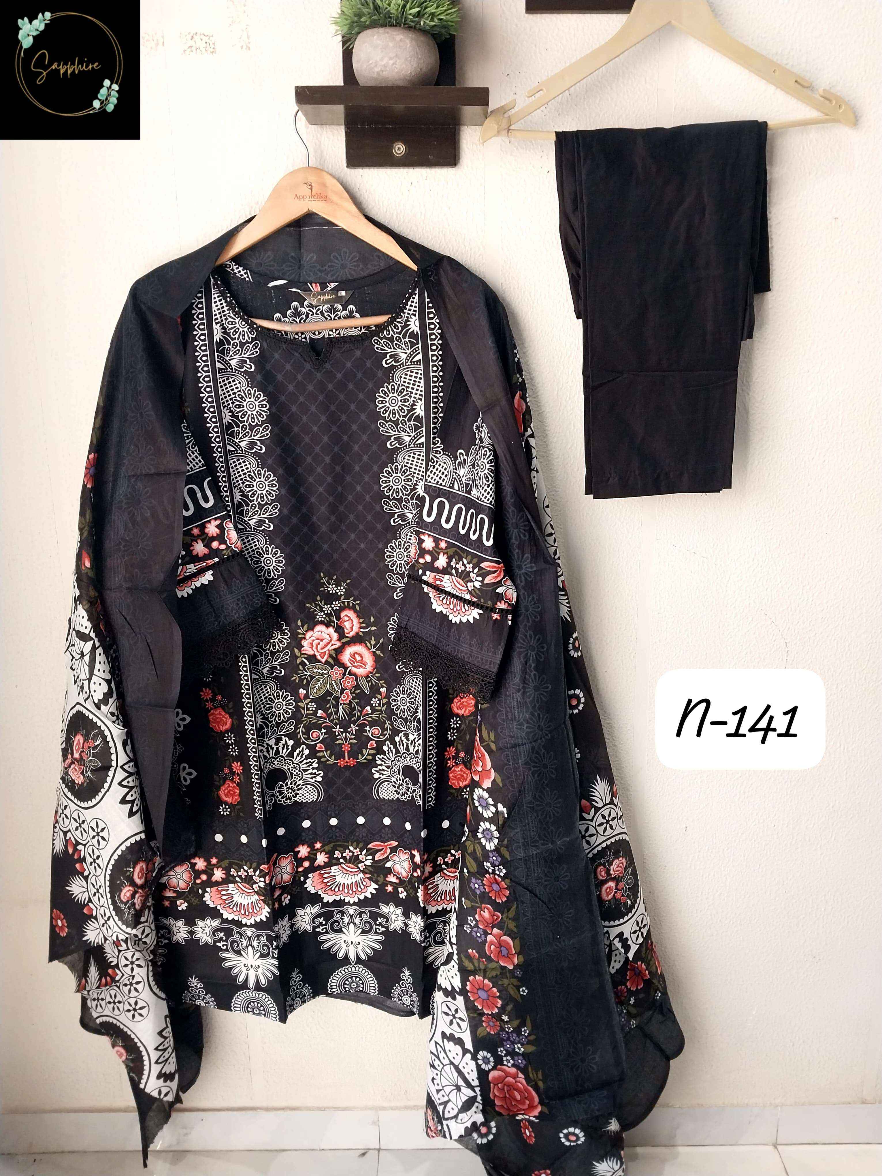 SAPPHIRE AGHA NOORAIN N 141 LAWN COTTON READY MADE SUITS ( 6 PCS CATALOGUE )
