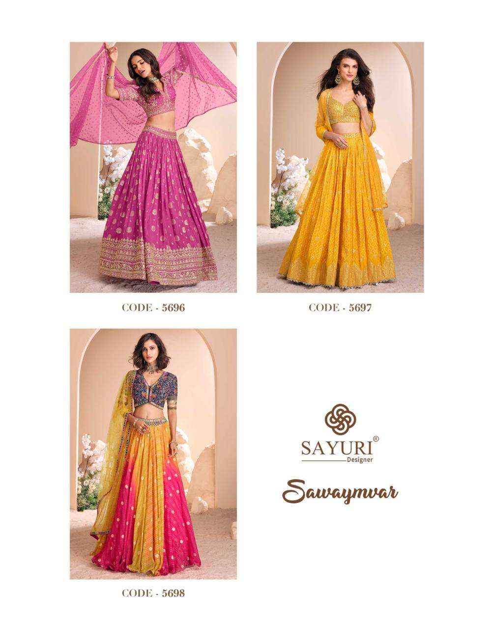 Sayuri Designer Sawaymvar Viscose Jacquard Silk Lehenga Choli ( 3 Pcs Catalogue )
