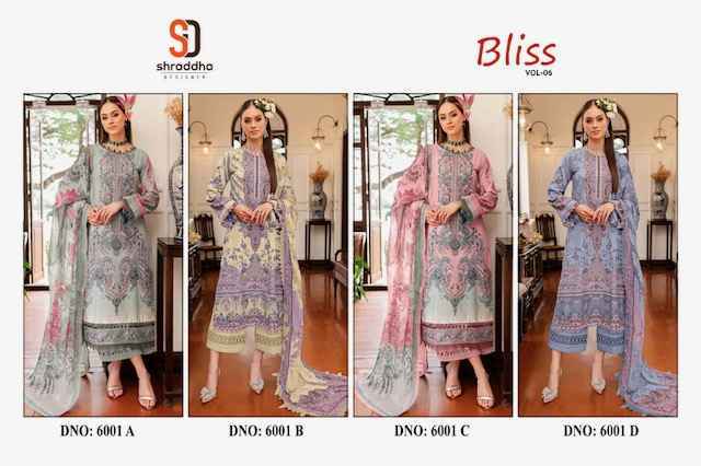 Shraddha Designer Bliss Vol 6 Lawn Cotton Salwar Kameez Wholesale Price ( 4 Pcs Catalog )