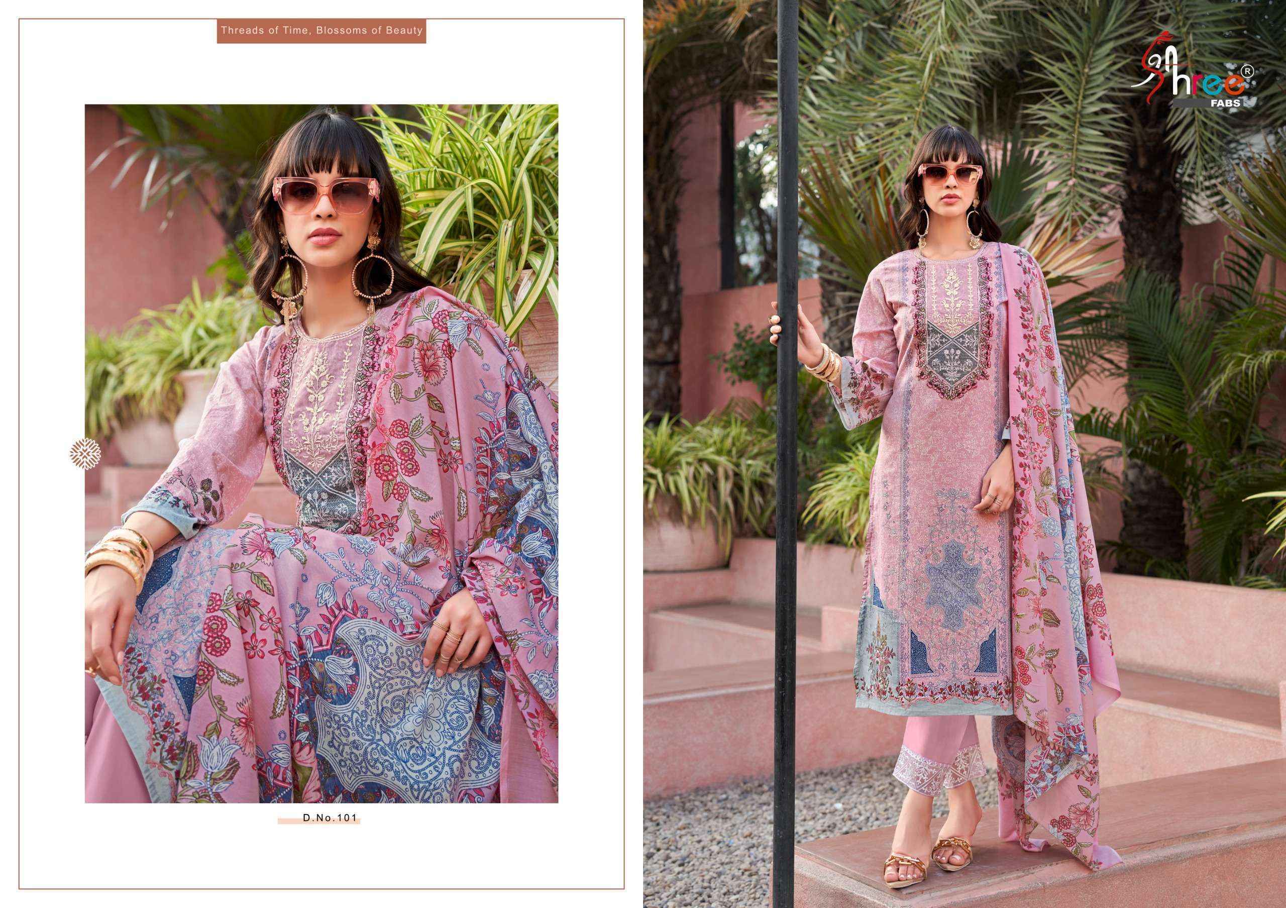 Shree Fabs Mashaal Emb Lawn Vol 1 Pakistani Suits Wholesale Price ( 8 pcs Catalogue )