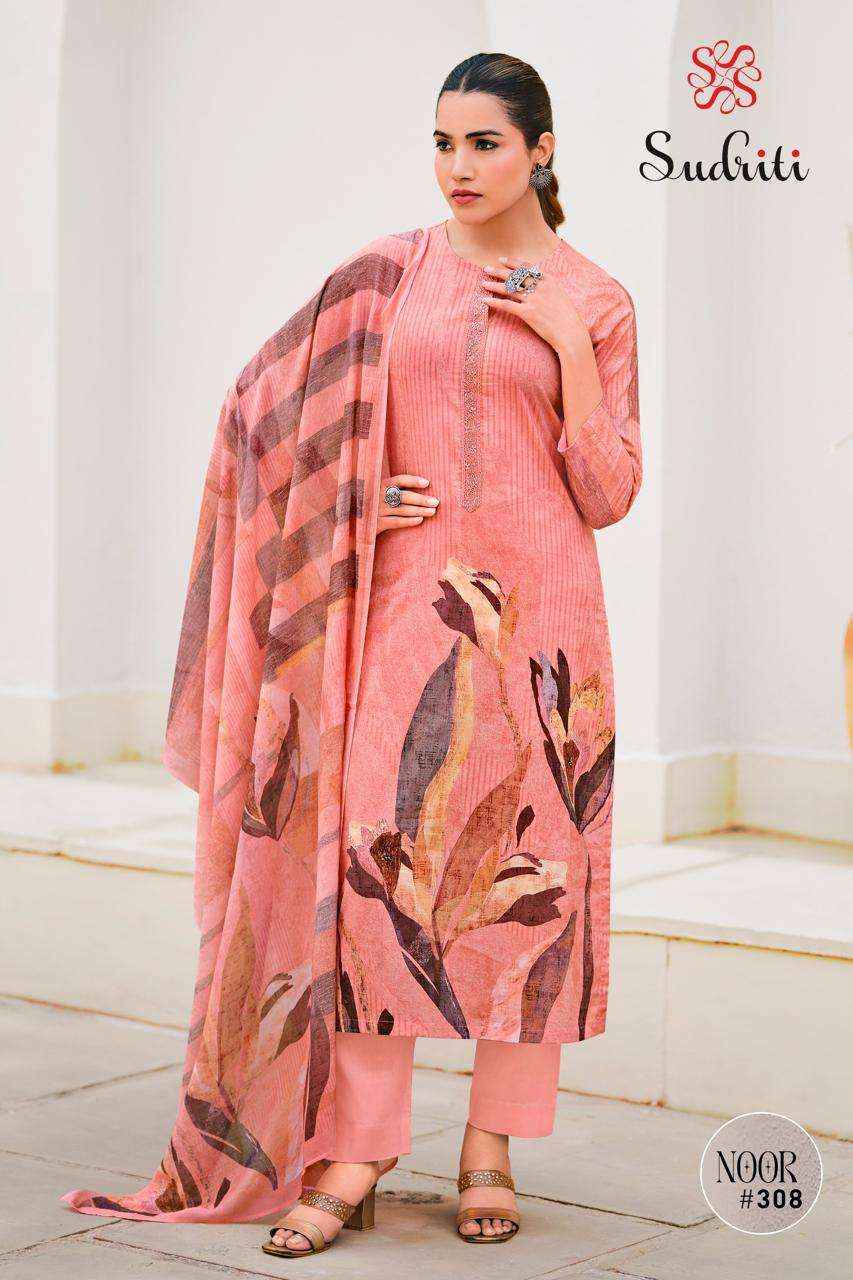 Sudriti Noor Fancy Handwork Pure Cotton Pakistani Suits ( 6 Pcs Catalogue )