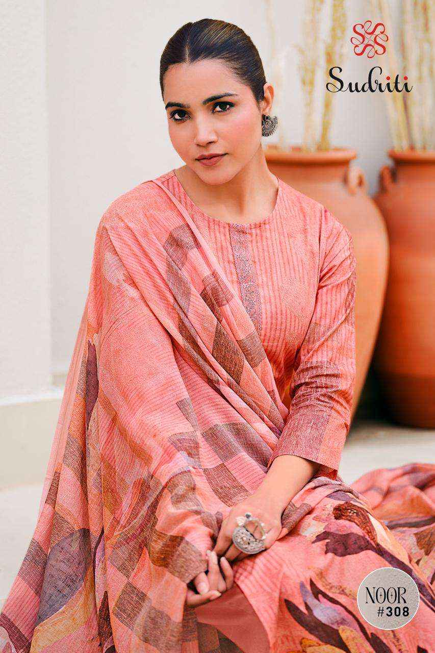 Sudriti Noor Fancy Handwork Pure Cotton Pakistani Suits ( 6 Pcs Catalogue )