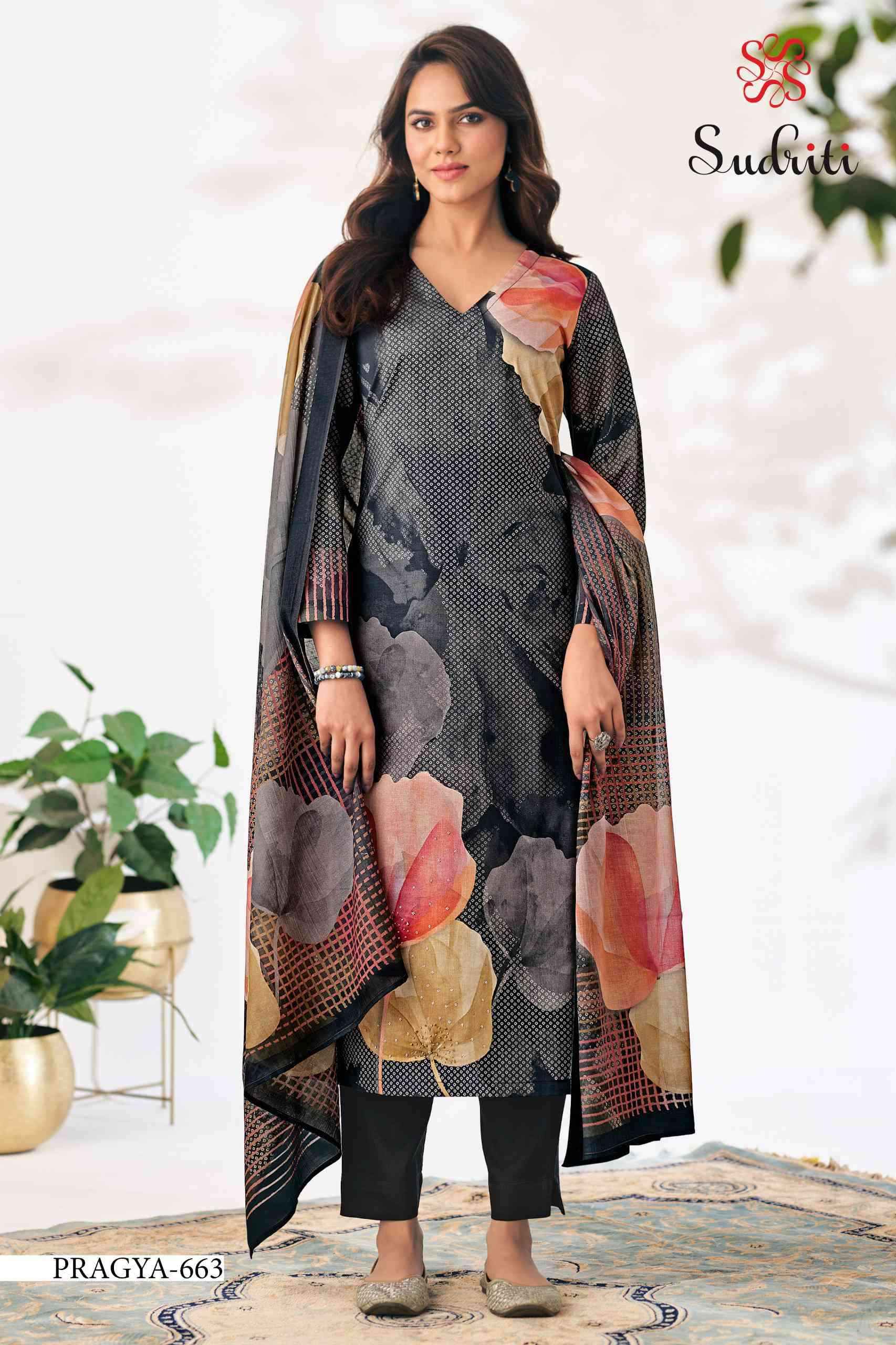 Sudriti Pragya Wholesale Pure Cotton Ladies Dress Material ( 8 Pcs Catalog )