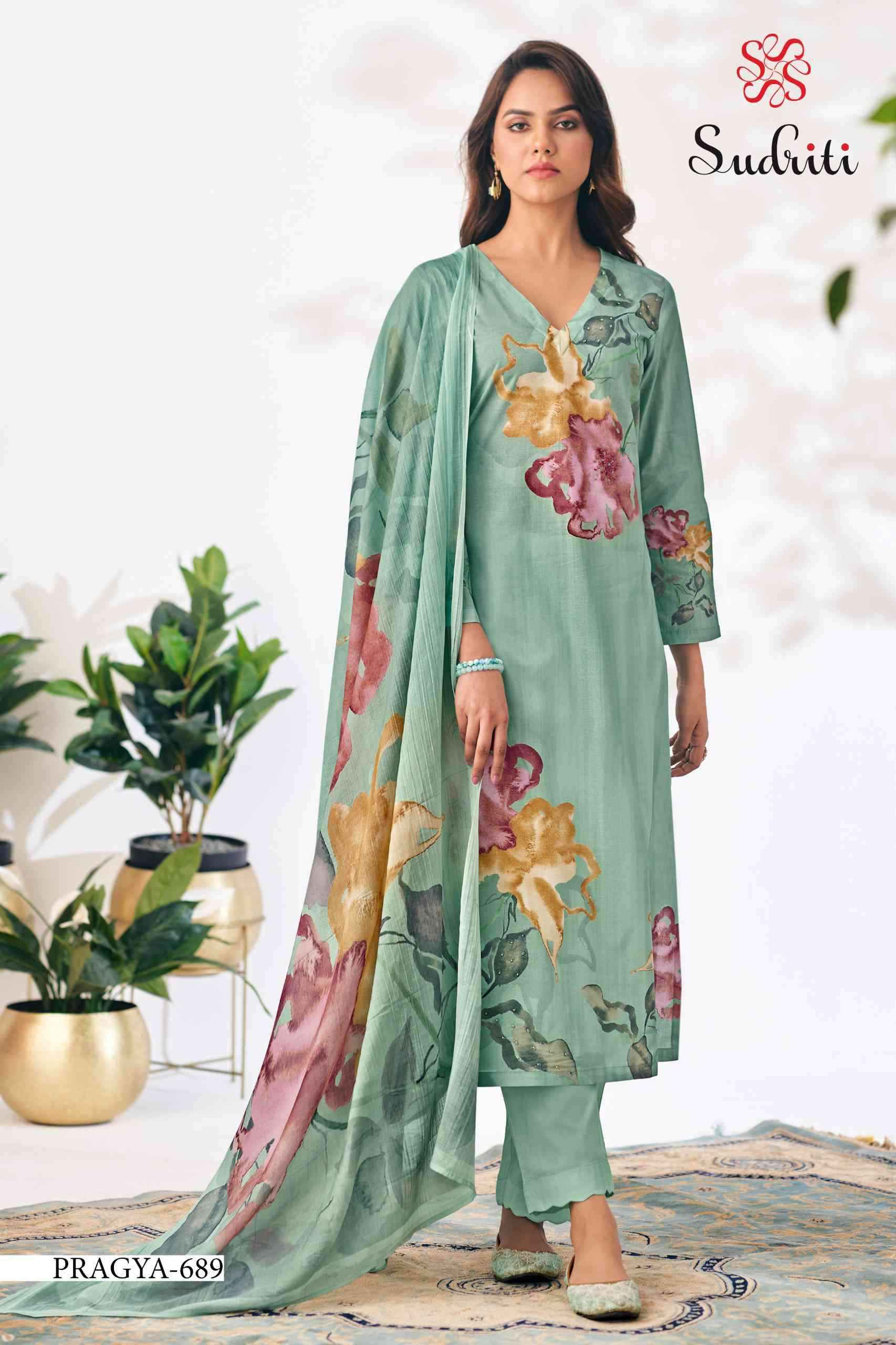 Sudriti Pragya Wholesale Pure Cotton Ladies Dress Material ( 8 Pcs Catalog )