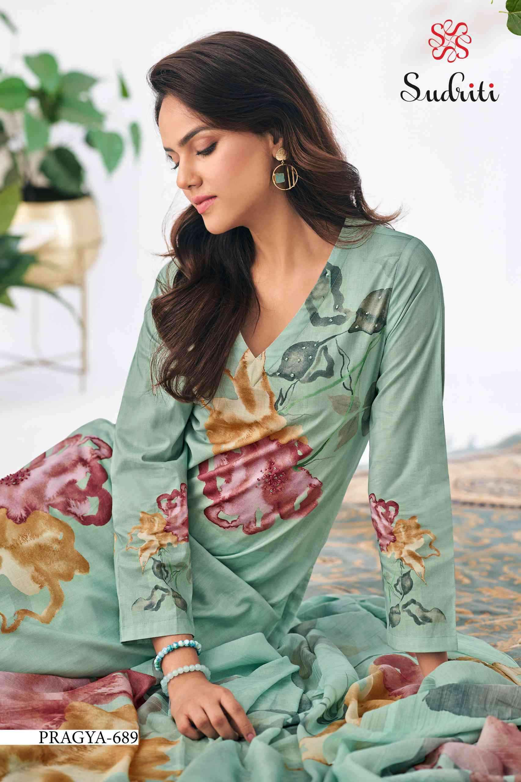 Sudriti Pragya Wholesale Pure Cotton Ladies Dress Material ( 8 Pcs Catalog )