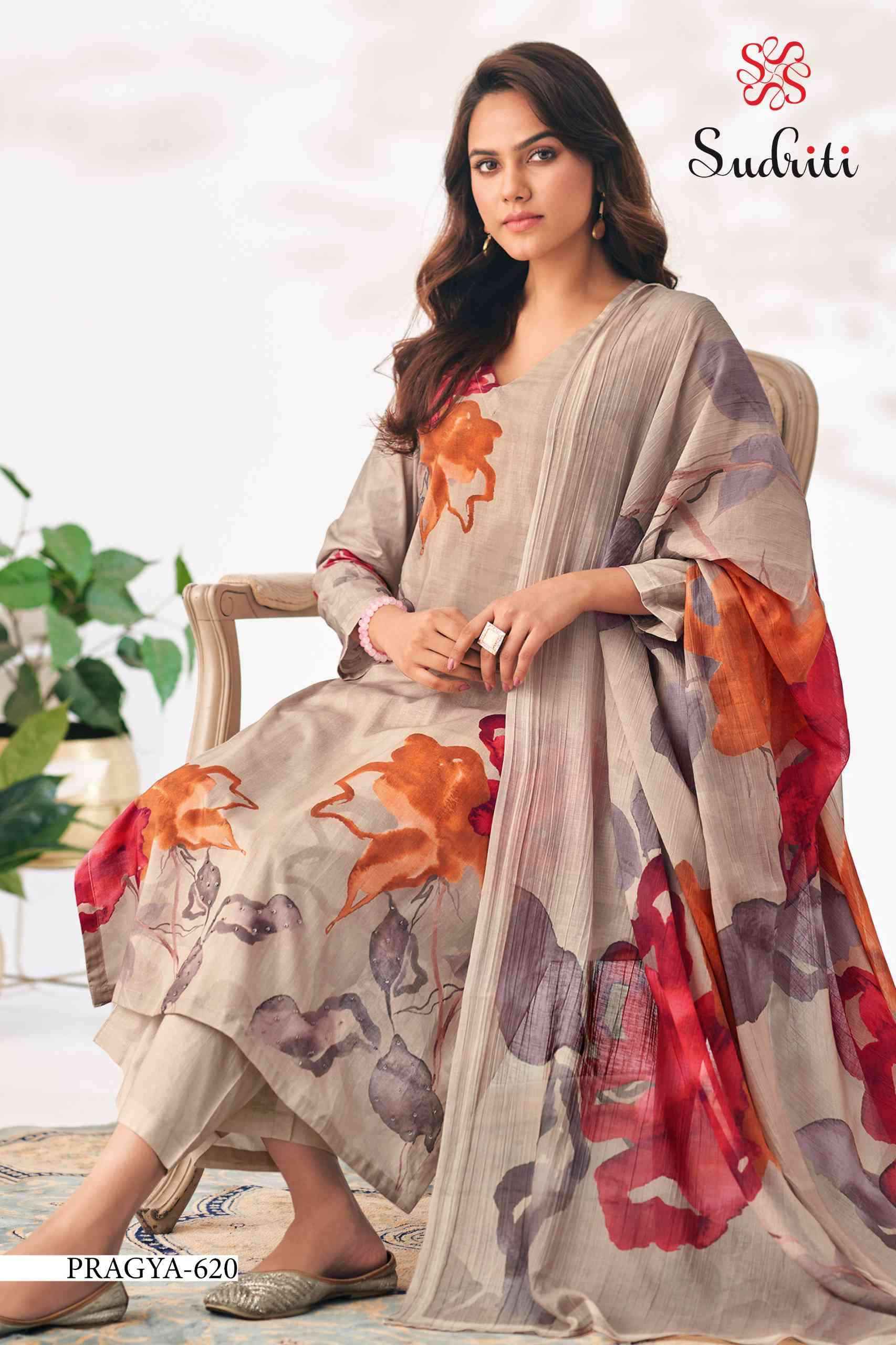 Sudriti Pragya Wholesale Pure Cotton Ladies Dress Material ( 8 Pcs Catalog )