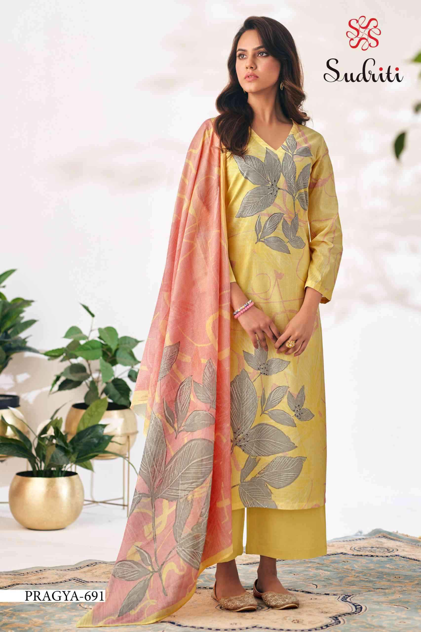 Sudriti Pragya Wholesale Pure Cotton Ladies Dress Material ( 8 Pcs Catalog )