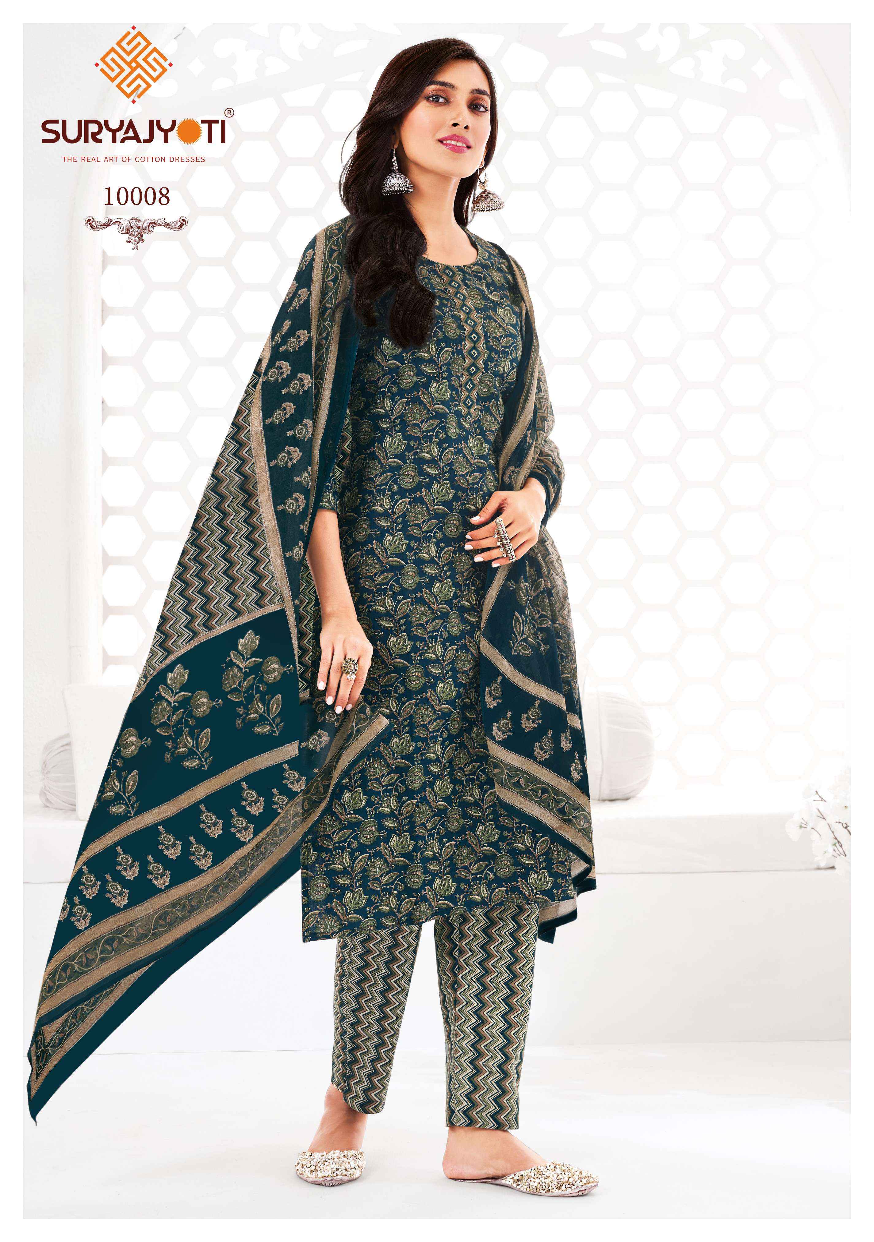 SURYAJYOTI PREYASI VOL 10 COTTON JAIPURI PRINT SALWAR KAMEEZ WHOLESALE PRICE ( 10 PCS CATALOG )