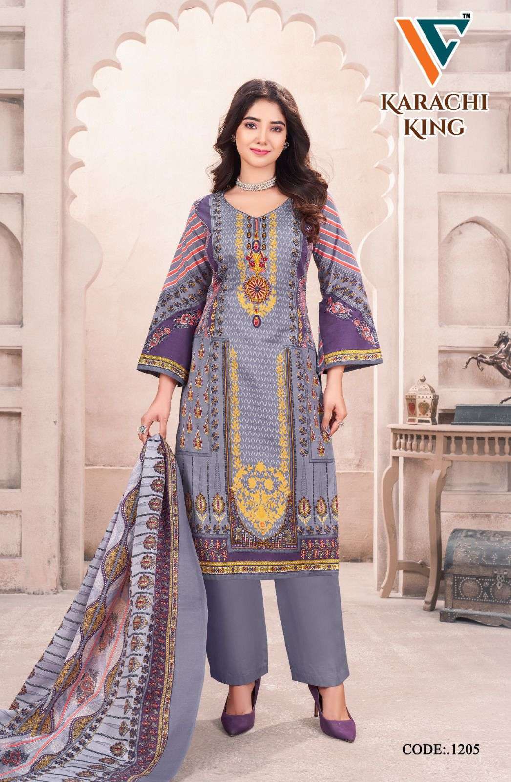 Vandana Creation Karachi‎ King‎‎‎ Vol 12 Suit Wholesale Price ( 8 pcs Catalogue )