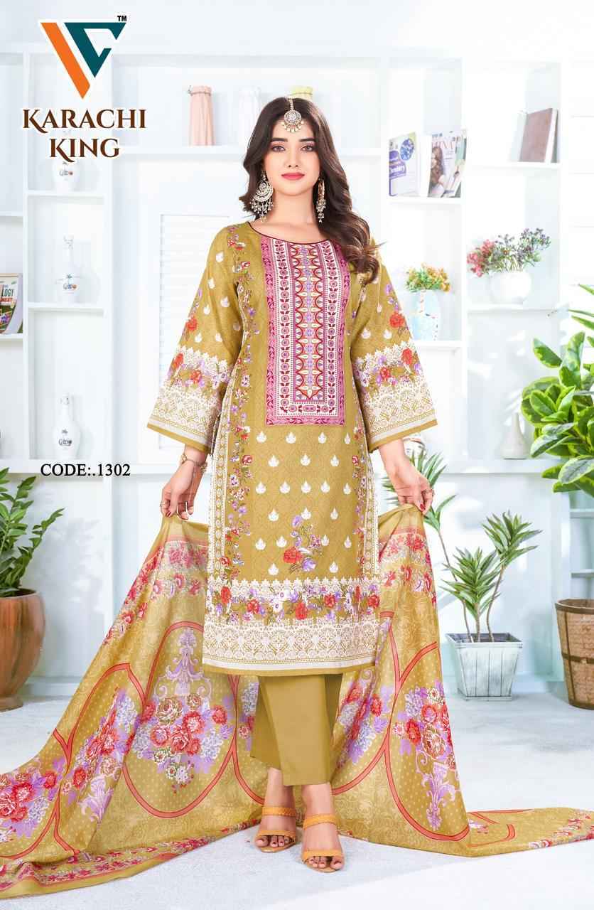 Vandana Creation Karachi‎ King‎‎‎ Vol 13 Wholesale Cotton Dress Material ( 8 pcs Catalogue )