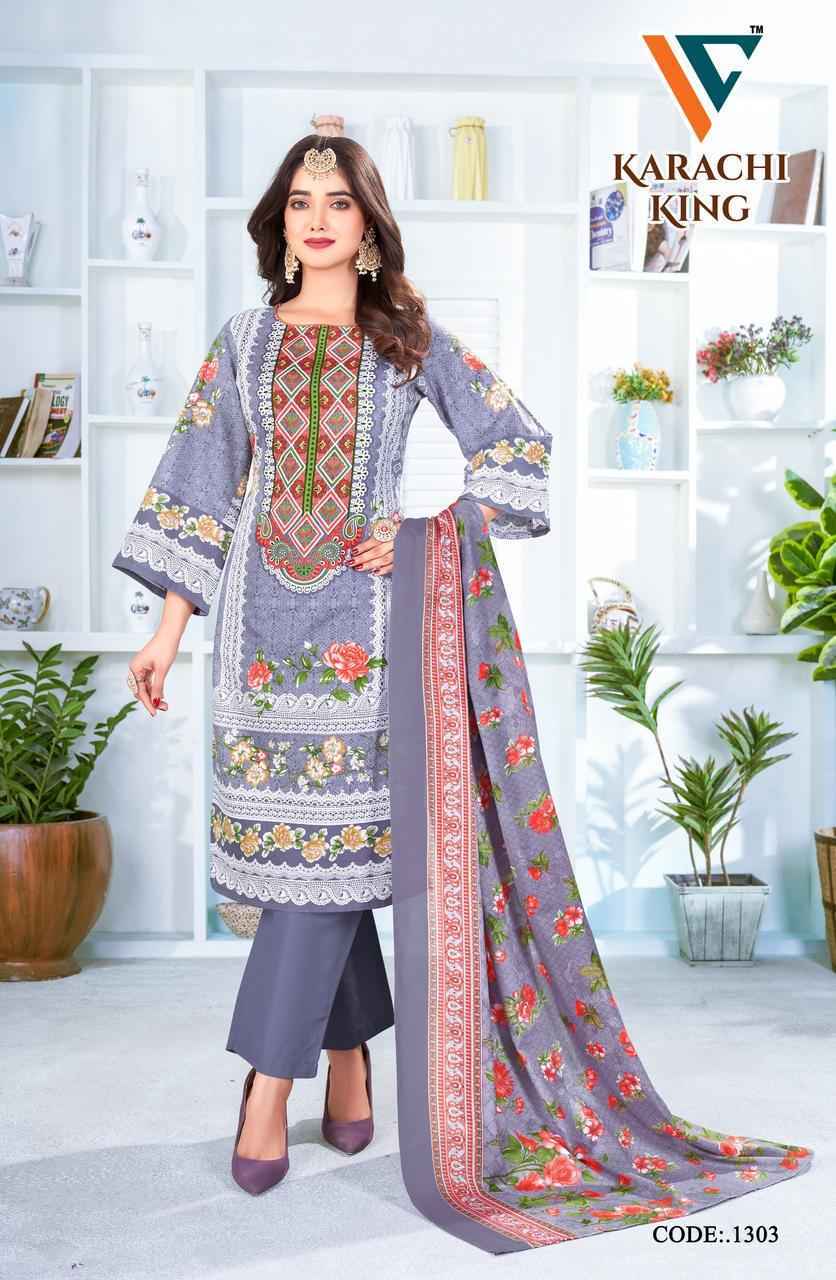 Vandana Creation Karachi‎ King‎‎‎ Vol 13 Wholesale Cotton Dress Material ( 8 pcs Catalogue )
