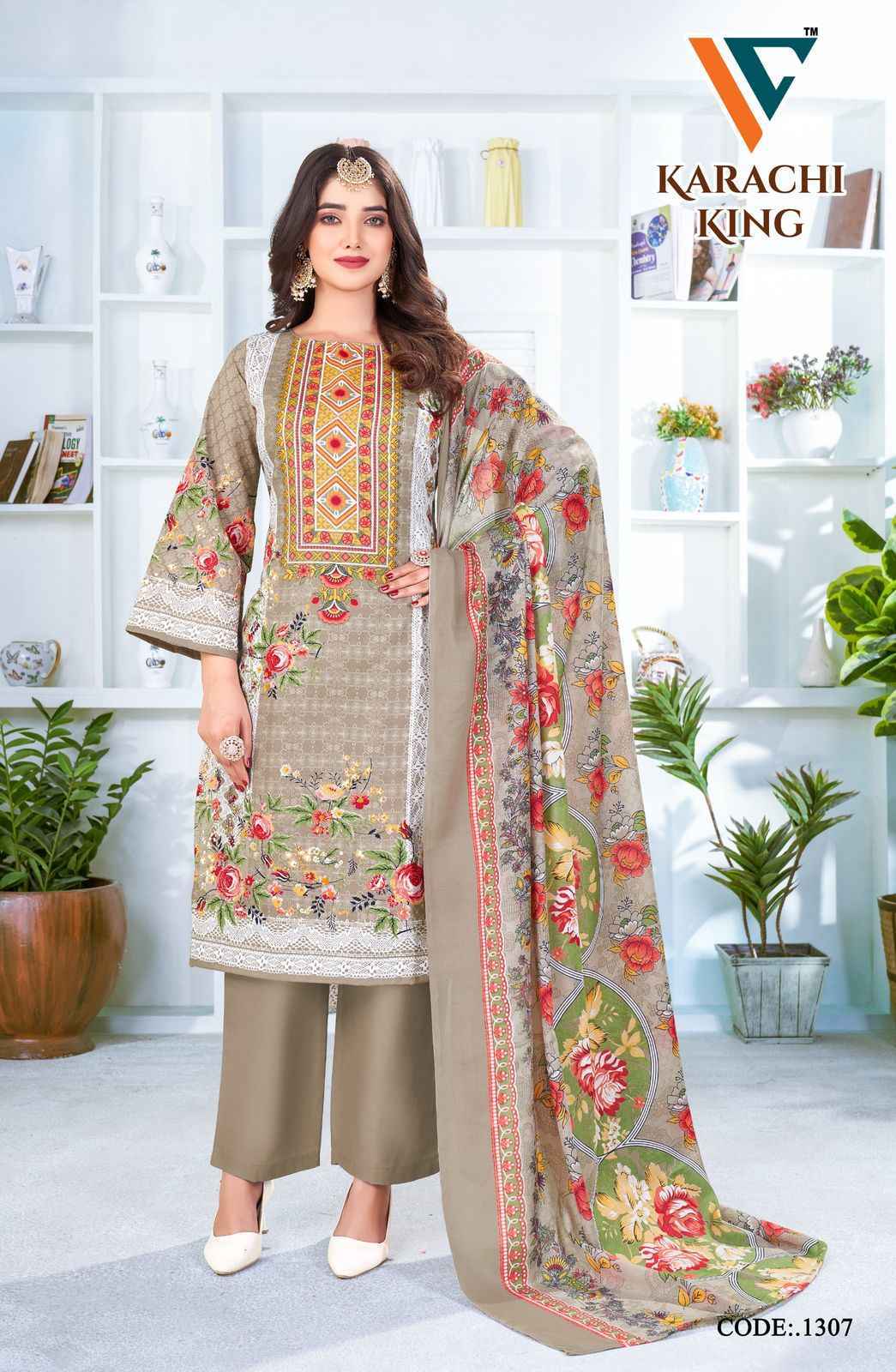 Vandana Creation Karachi‎ King‎‎‎ Vol 13 Wholesale Cotton Dress Material ( 8 pcs Catalogue )