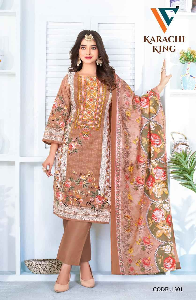 Vandana Creation Karachi‎ King‎‎‎ Vol 13 Wholesale Cotton Dress Material ( 8 pcs Catalogue )