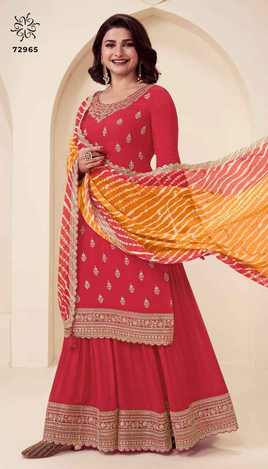 Vinay Fashion Kuleesh Rang Plus Partywear Sharara Style Suits ( 5 Pcs Catalogue )