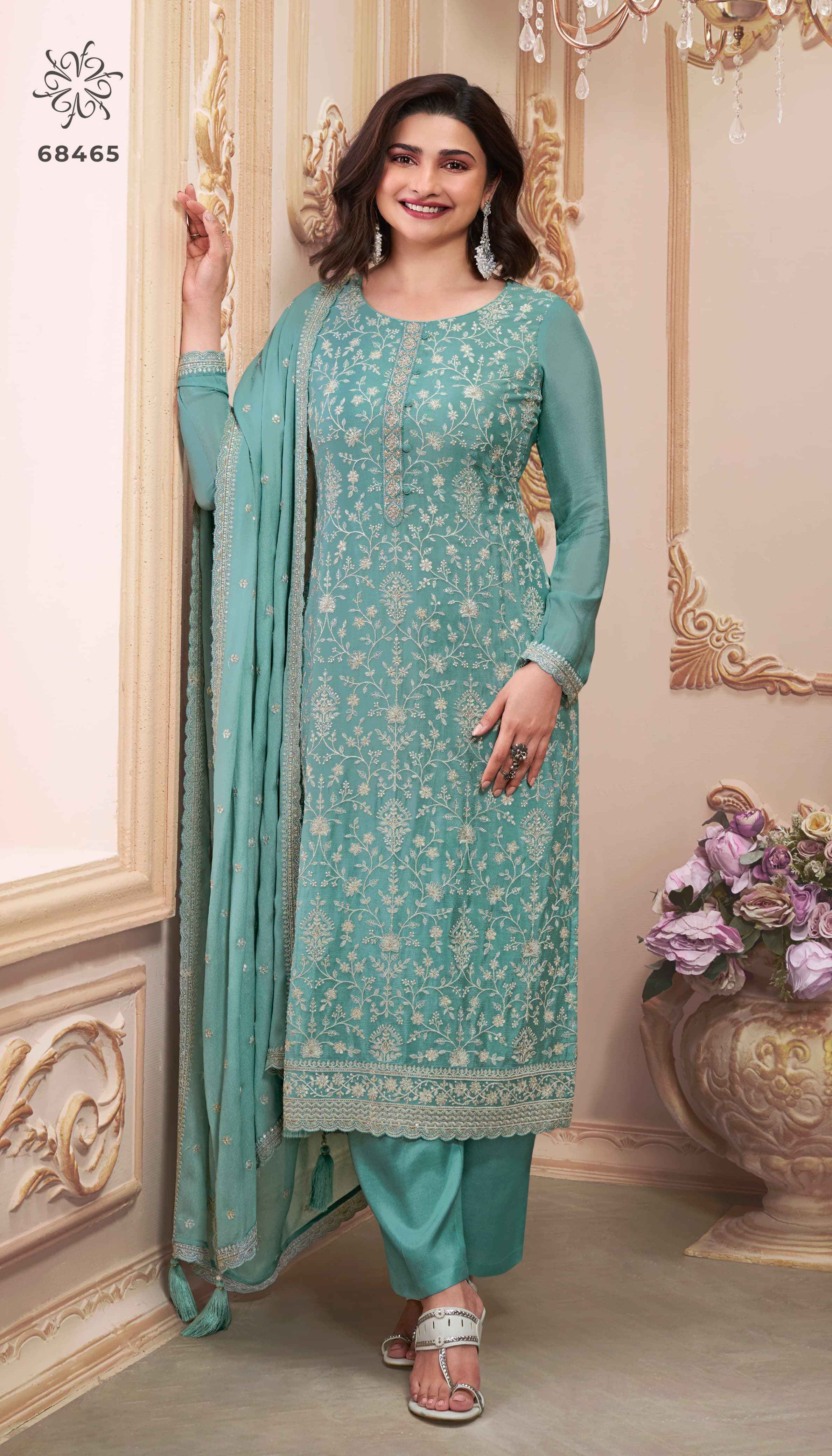 Vinay Fashion Kuleesh Saira Nx Wholesale Chinon Embroidered Salwar Kameez ( 5 Pcs Catalogue )