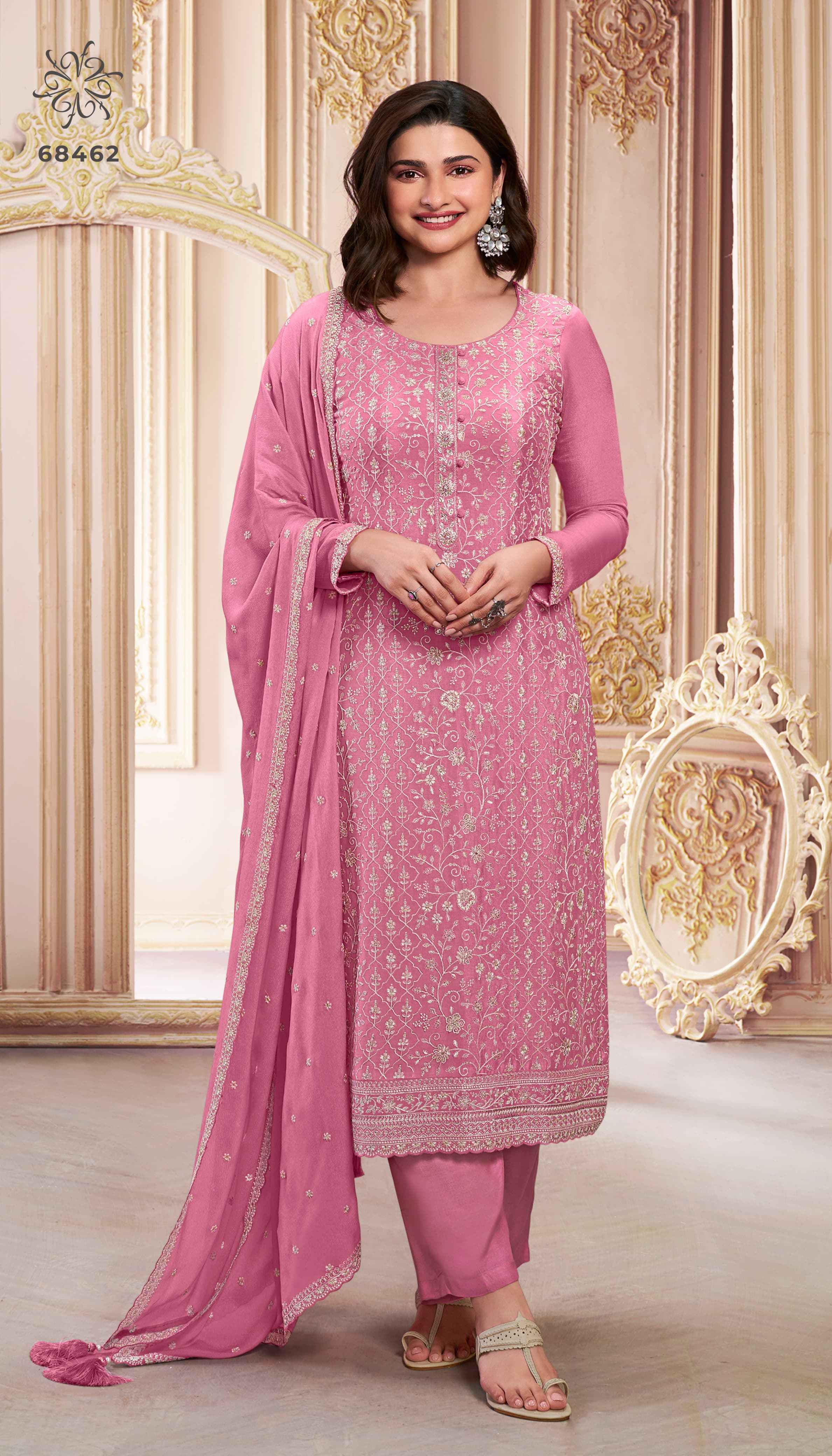 Vinay Fashion Kuleesh Saira Nx Wholesale Chinon Embroidered Salwar Kameez ( 5 Pcs Catalogue )