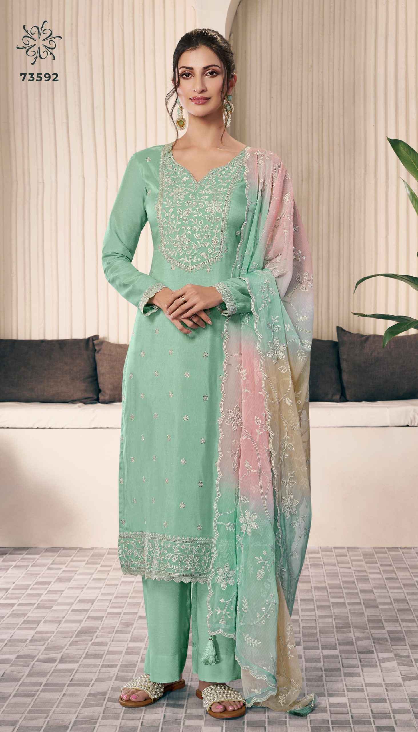 Vinay Kuleesh Ombre Moonga Silk Salwar Kameez Wholesale Price ( 4 Pcs Catalog )