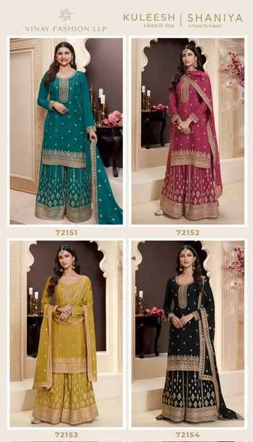 Vinay Kuleesh Shania Chinon Salwar Kameez Wholesale Price ( 4 Pcs Catalog )