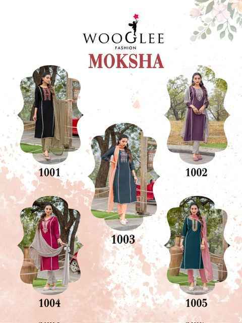 Wooglee Moksha Wholesale Readymade Suits - Surat Wholesale market ( 5 pcs Catalogue )