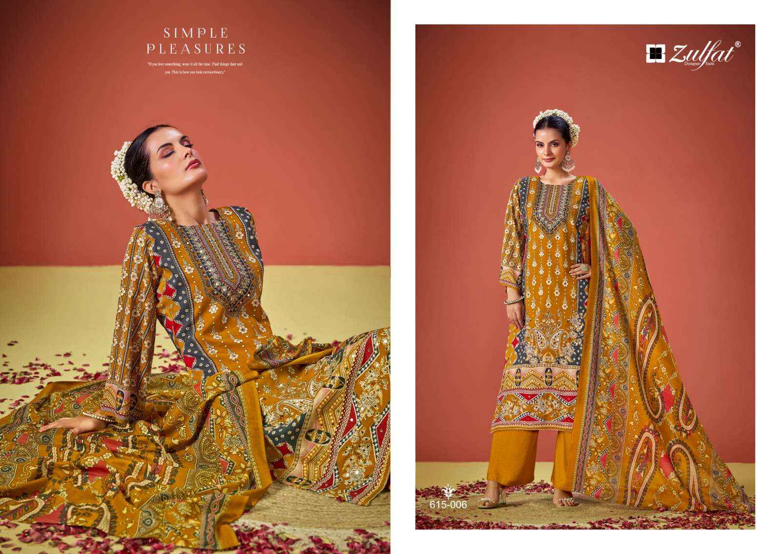 ZULFAT DESIGNER SUITS AAYAT VOL 11 VISCOSE FANCY SALWAR KAMEEZ WHOLESALE PRICE ( 6 PCS CATALOG )