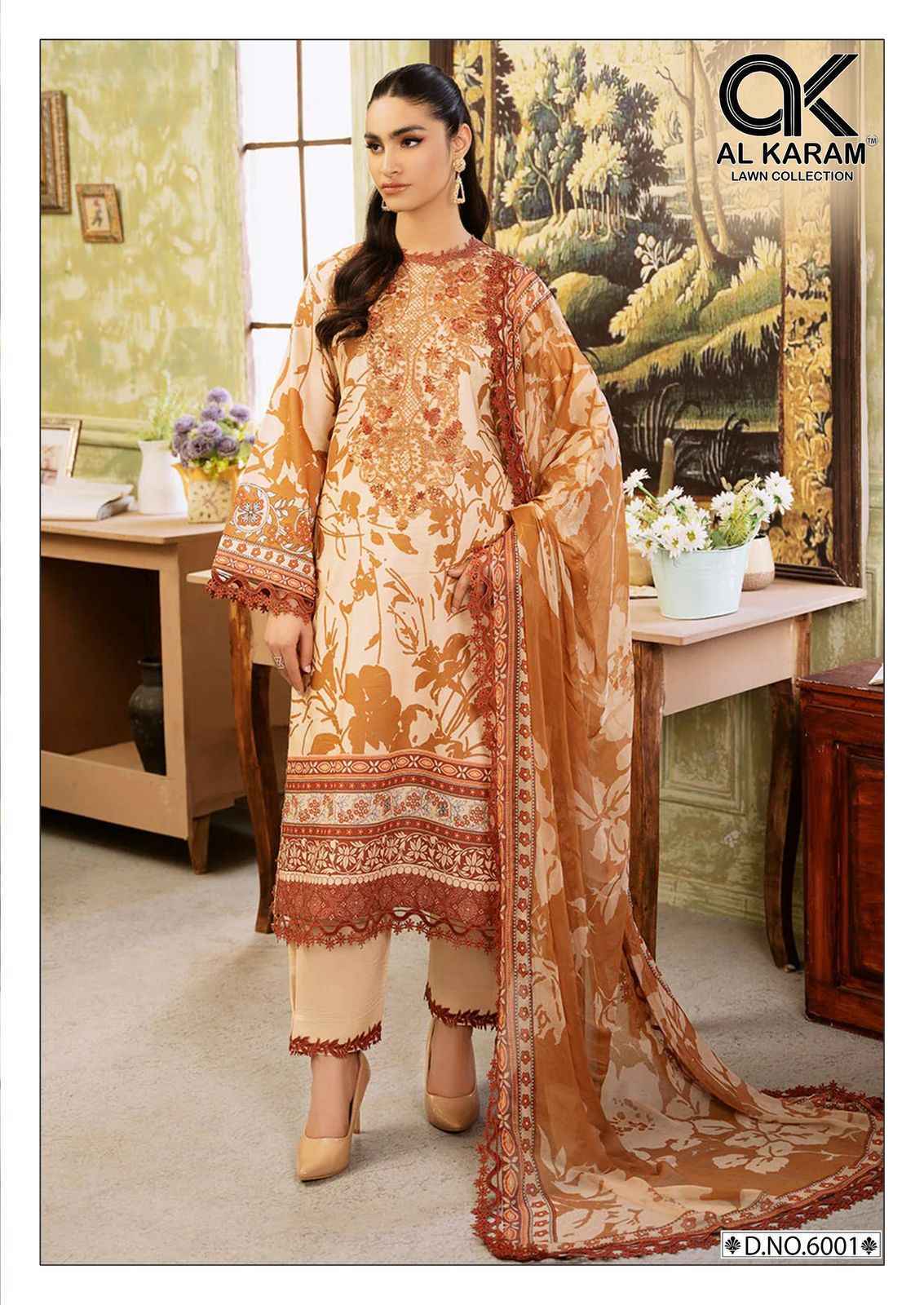 Al Karam Florence Vol-6 Cambric Cotton Dress Material Wholesale Price ( 6 pcs Catalogue )