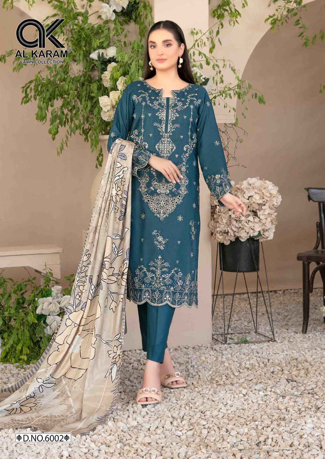 Al Karam Florence Vol-6 Cambric Cotton Dress Material Wholesale Price ( 6 pcs Catalogue )