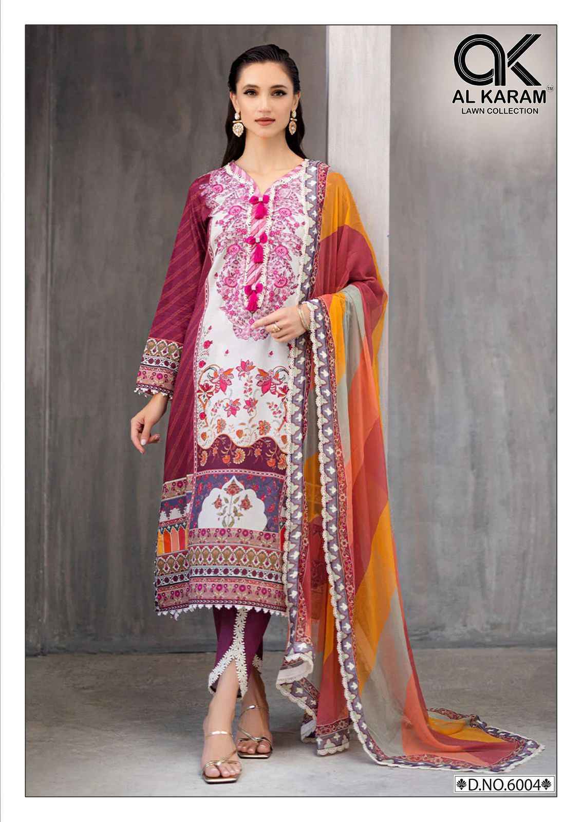 Al Karam Florence Vol-6 Cambric Cotton Dress Material Wholesale Price ( 6 pcs Catalogue )