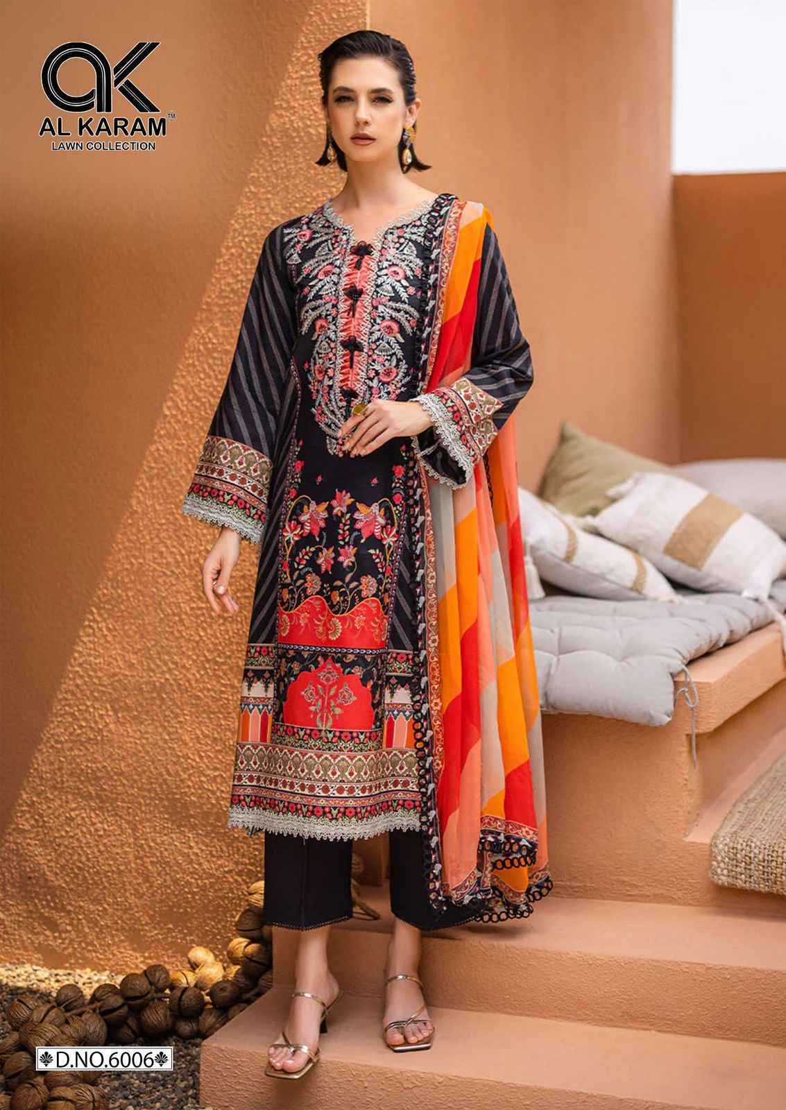 Al Karam Florence Vol-6 Cambric Cotton Dress Material Wholesale Price ( 6 pcs Catalogue )